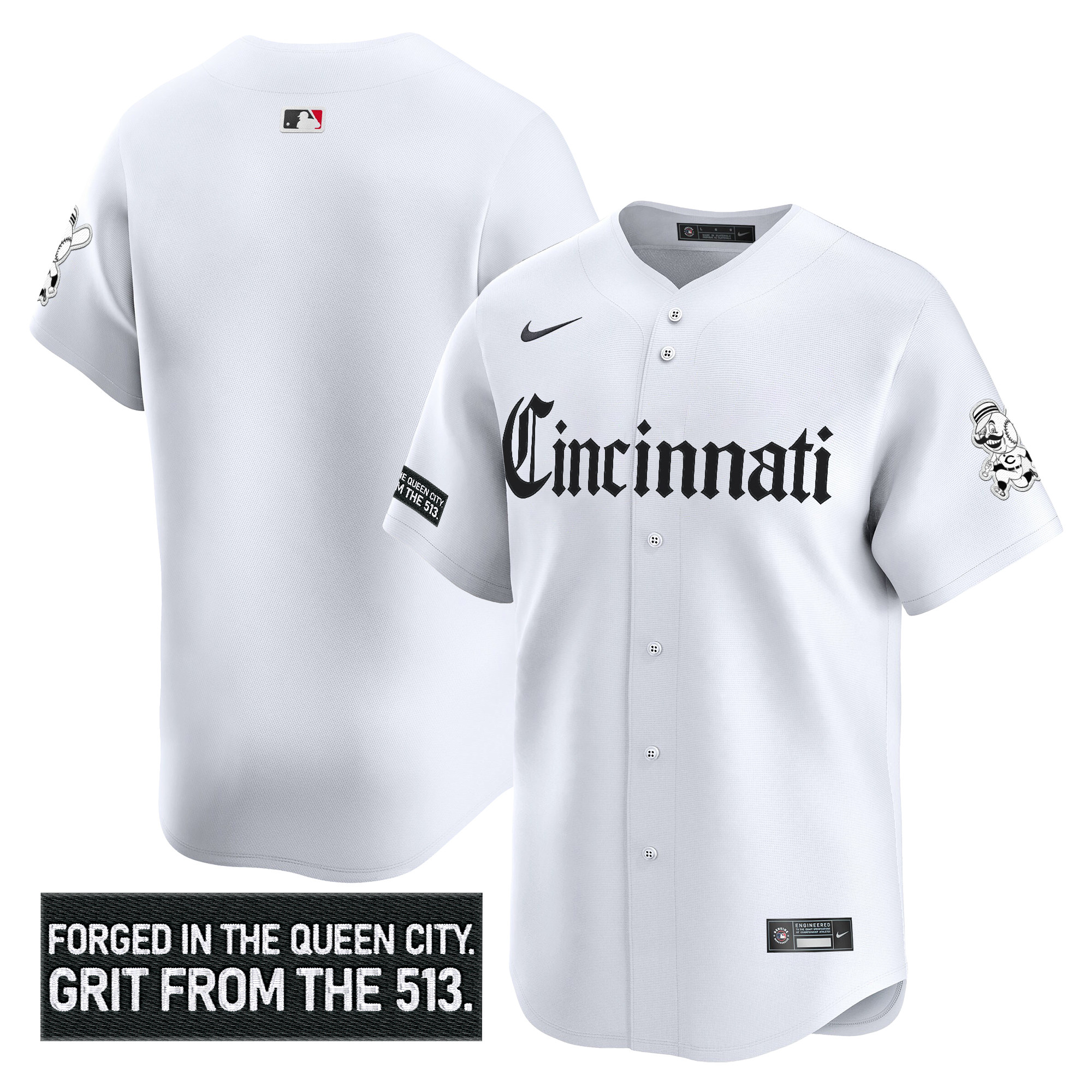 Men's Cincinnati Reds 'Gothic Queen City Edition' Vapor Premier Limited Jersey - All Stitched - Image 20