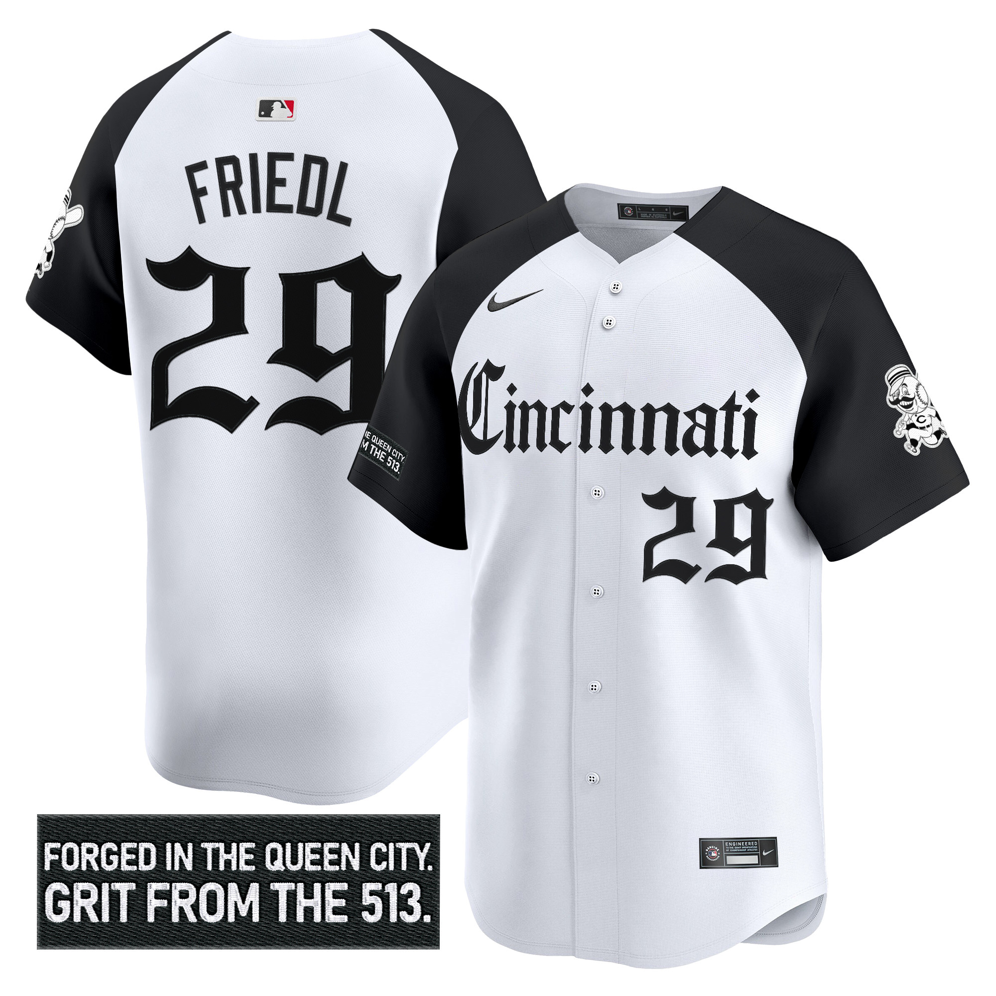 Men's Cincinnati Reds 'Gothic Queen City Edition' Vapor Premier Limited Jersey - All Stitched - Image 26