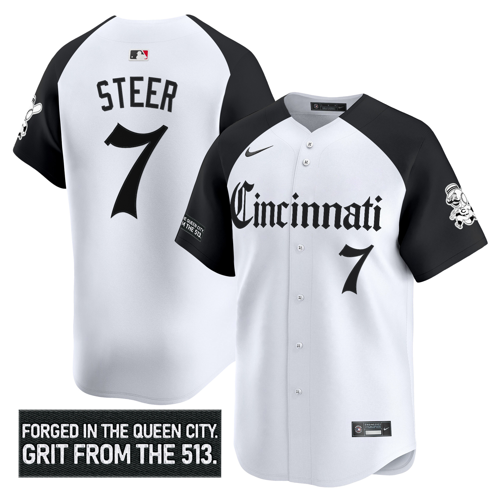 Men's Cincinnati Reds 'Gothic Queen City Edition' Vapor Premier Limited Jersey - All Stitched - Image 27