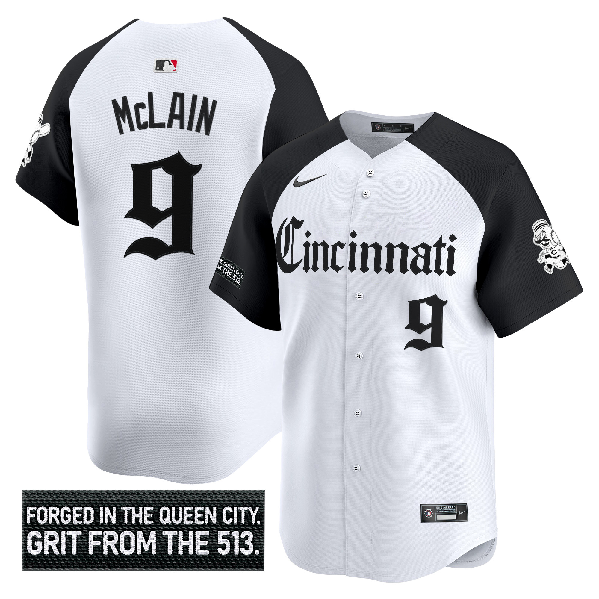 Men's Cincinnati Reds 'Gothic Queen City Edition' Vapor Premier Limited Jersey - All Stitched - Image 28