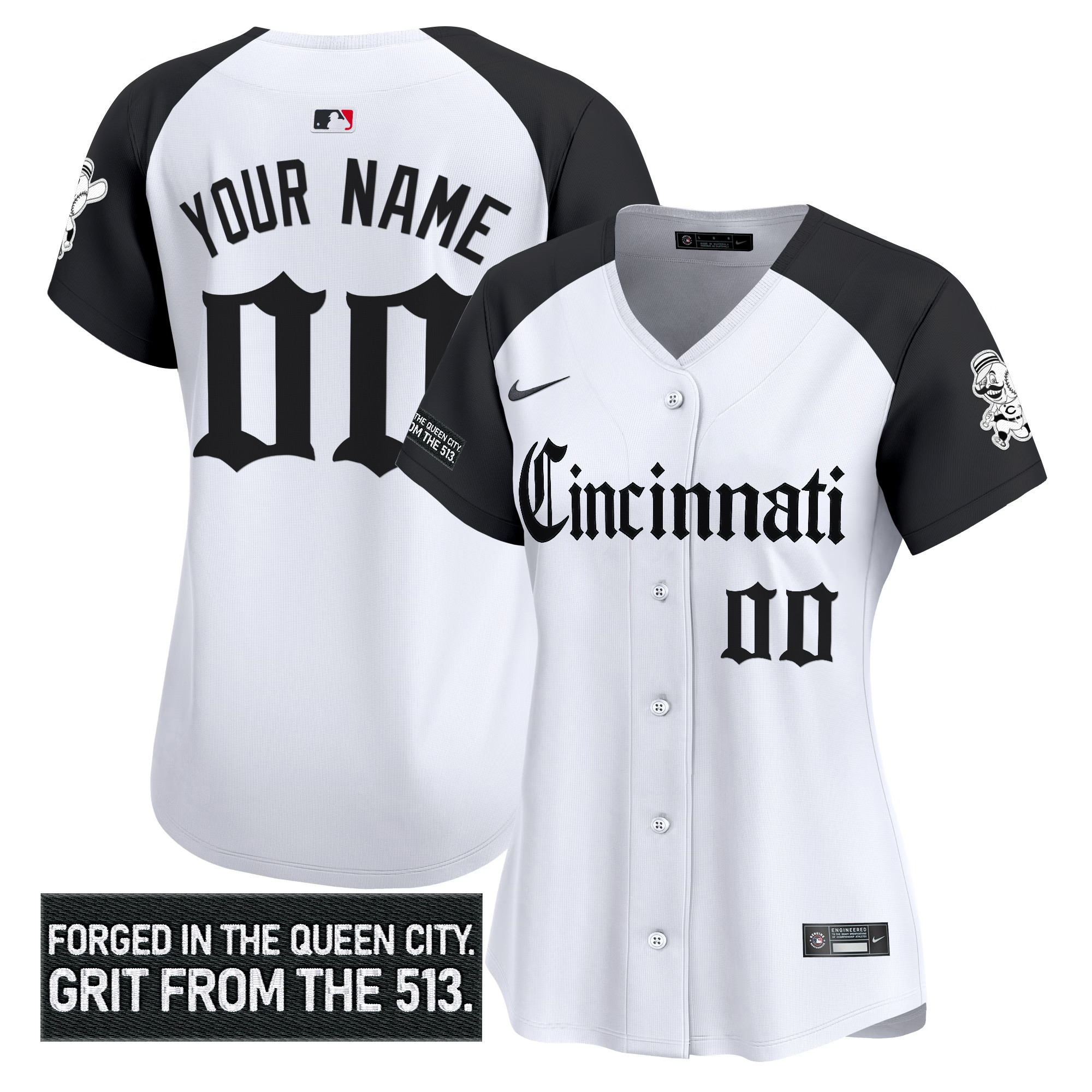 Cincinnati Reds 'Gothic Queen City Edition' Vapor Premier Limited Custom Jersey - All Stitched - Image 7