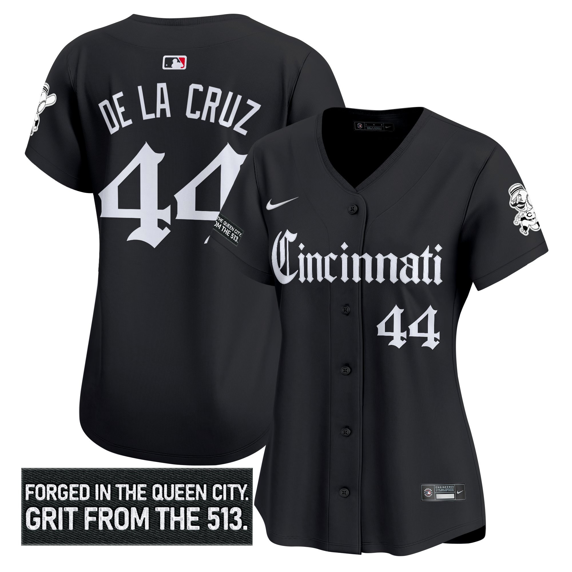Women's Cincinnati Reds 'Gothic Queen City Edition' Vapor Premier Limited Jersey - All Stitched - Image 3