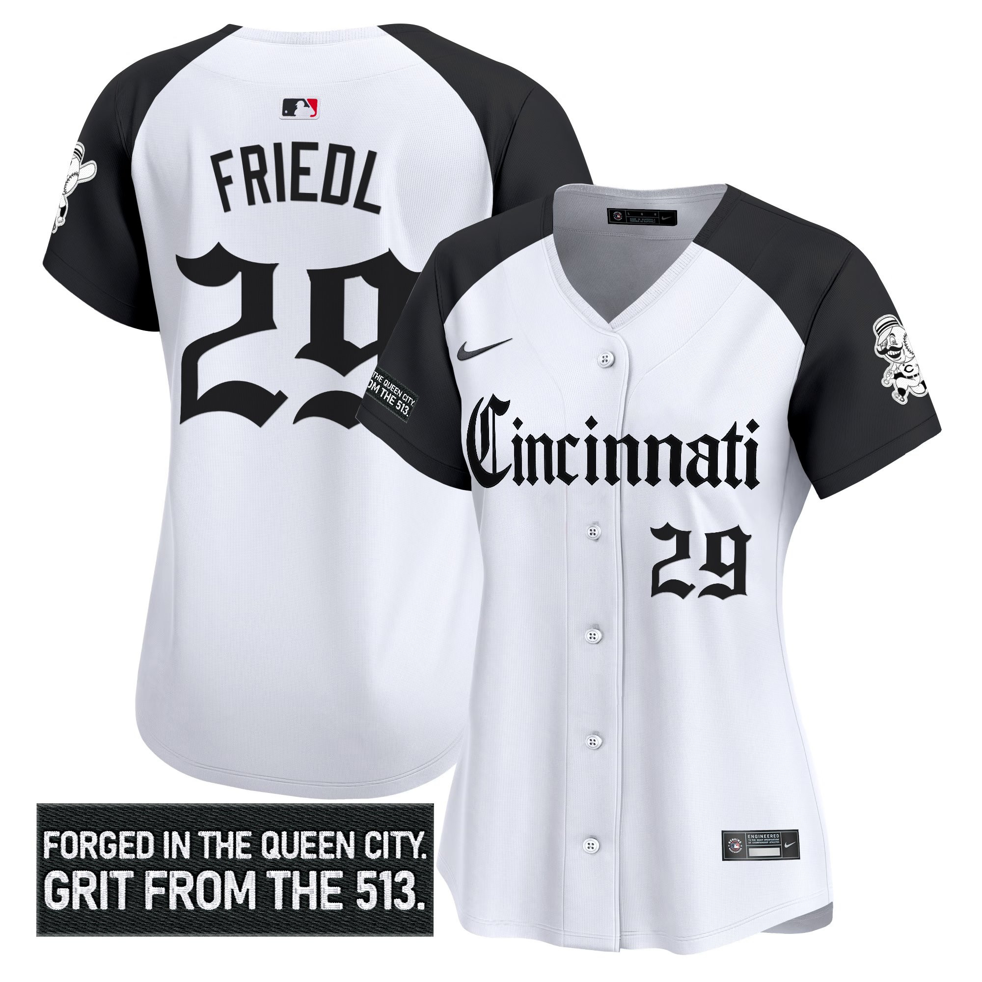 Women's Cincinnati Reds 'Gothic Queen City Edition' Vapor Premier Limited Jersey - All Stitched - Image 26