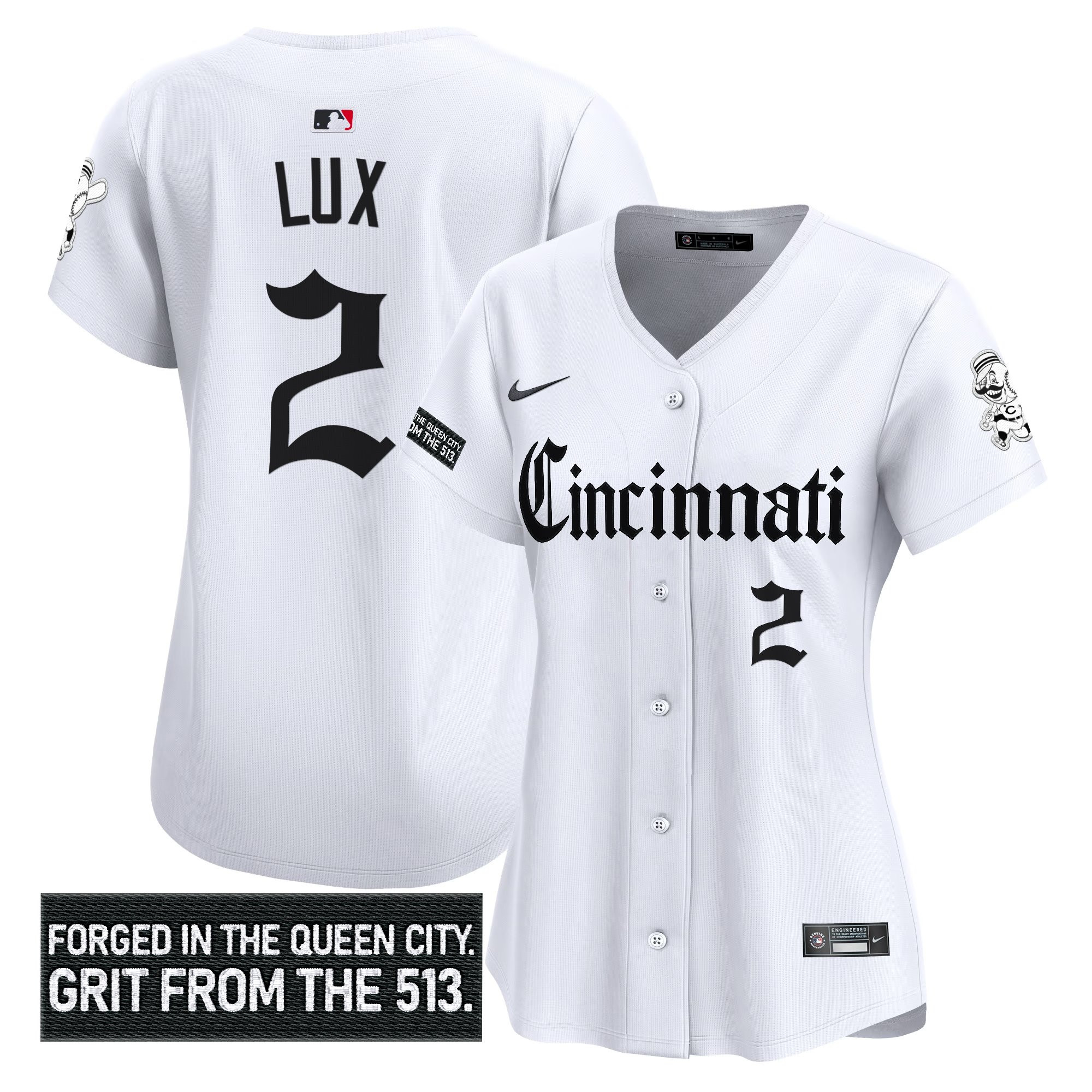 Women's Cincinnati Reds 'Gothic Queen City Edition' Vapor Premier Limited Jersey - All Stitched - Image 15
