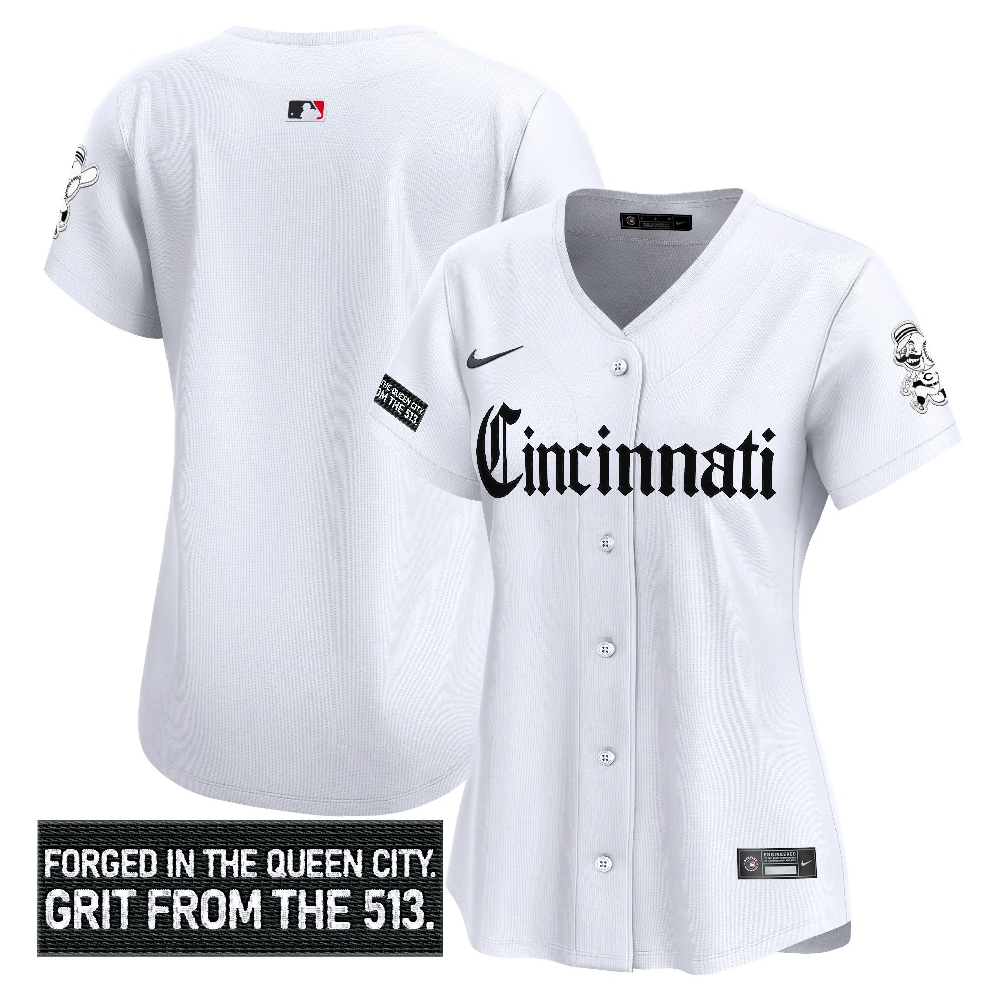 Women's Cincinnati Reds 'Gothic Queen City Edition' Vapor Premier Limited Jersey - All Stitched - Image 20