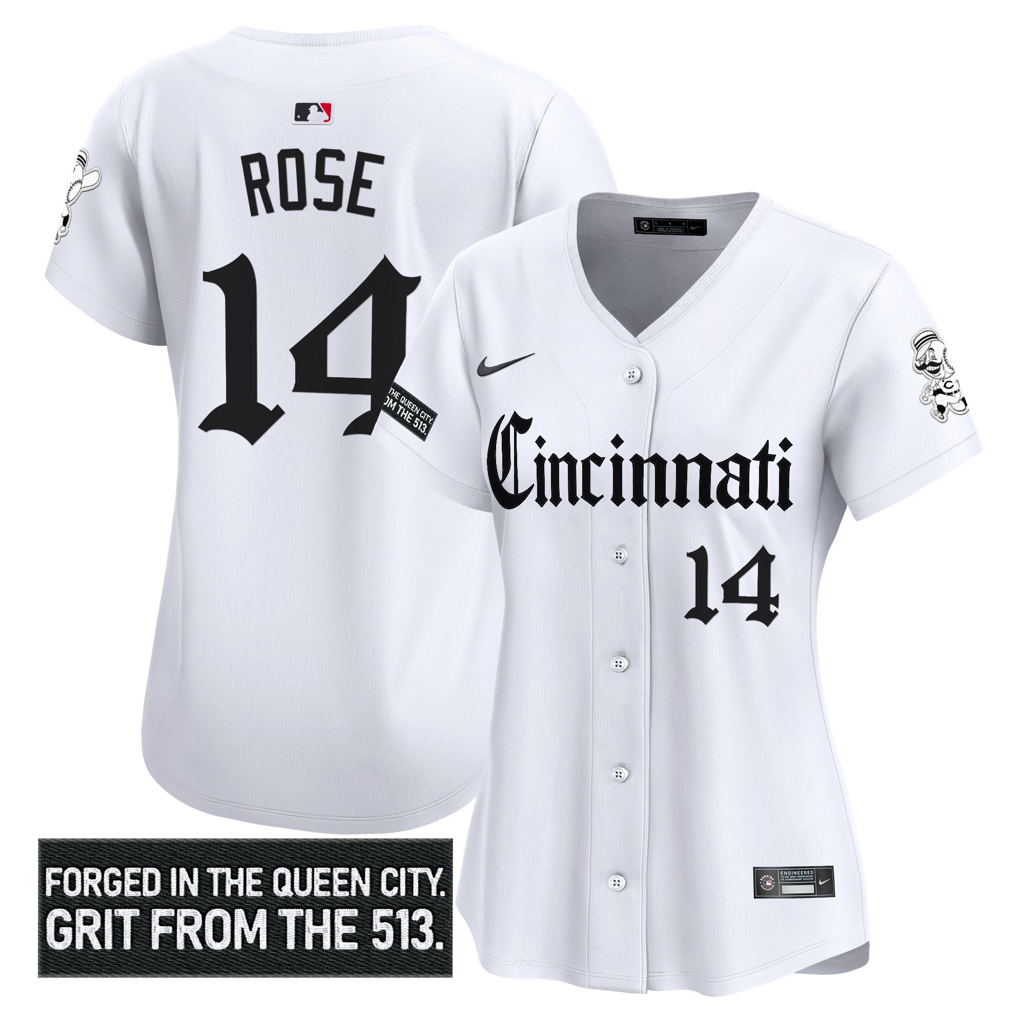 Women's Cincinnati Reds 'Gothic Queen City Edition' Vapor Premier Limited Jersey - All Stitched - Image 11