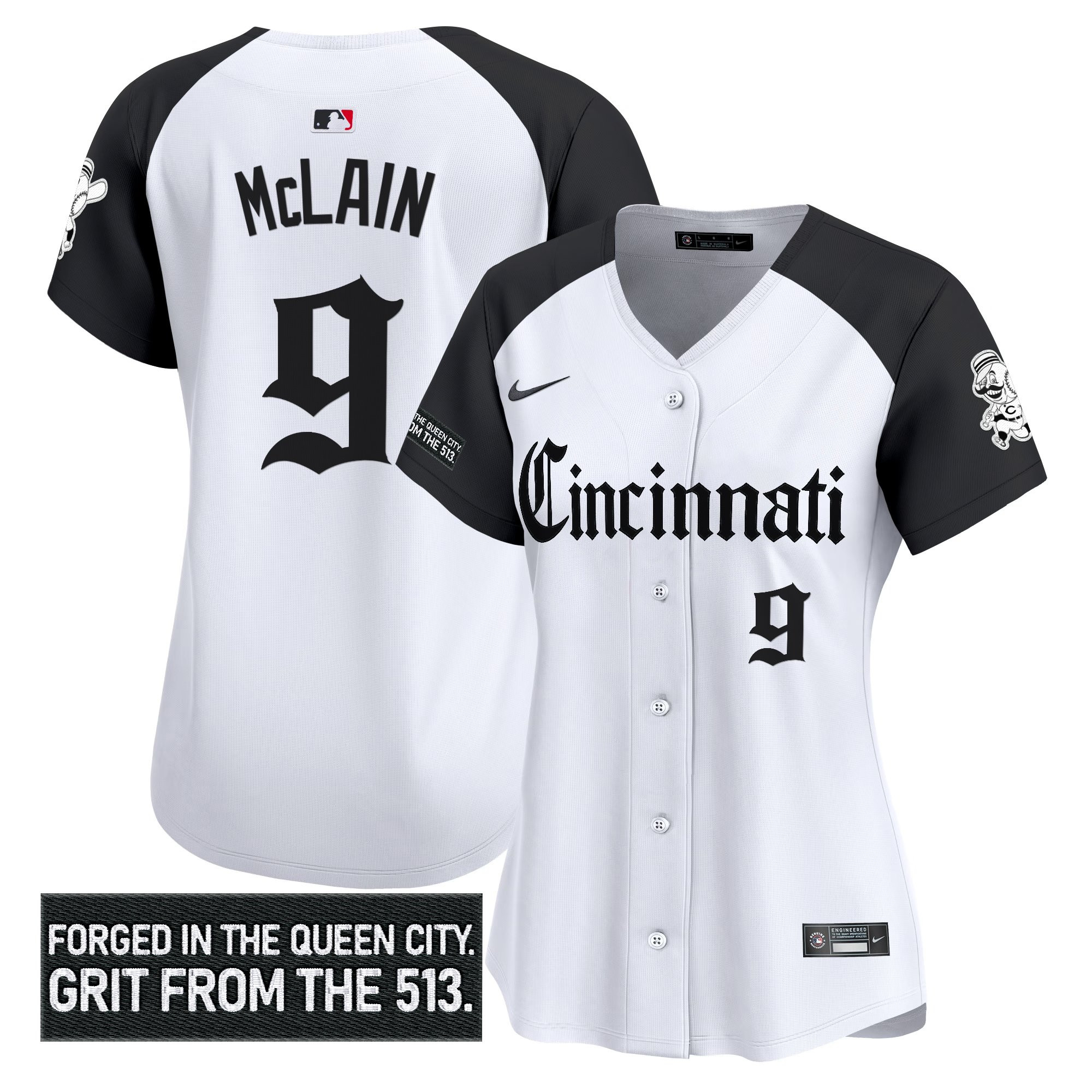 Women's Cincinnati Reds 'Gothic Queen City Edition' Vapor Premier Limited Jersey - All Stitched - Image 28