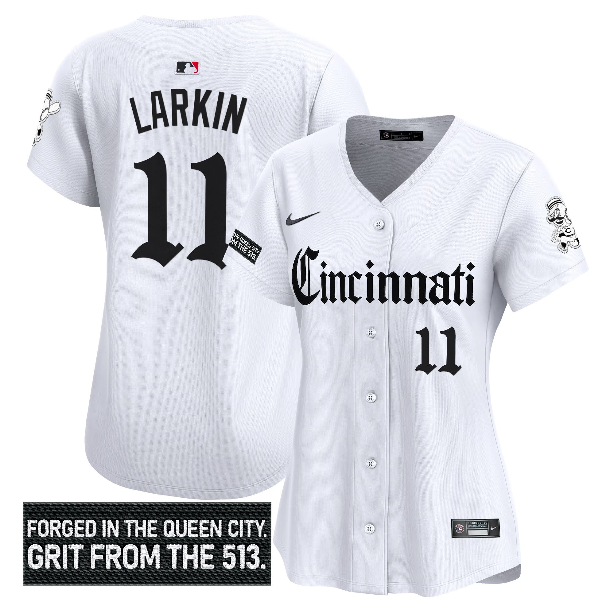 Women's Cincinnati Reds 'Gothic Queen City Edition' Vapor Premier Limited Jersey - All Stitched - Image 14