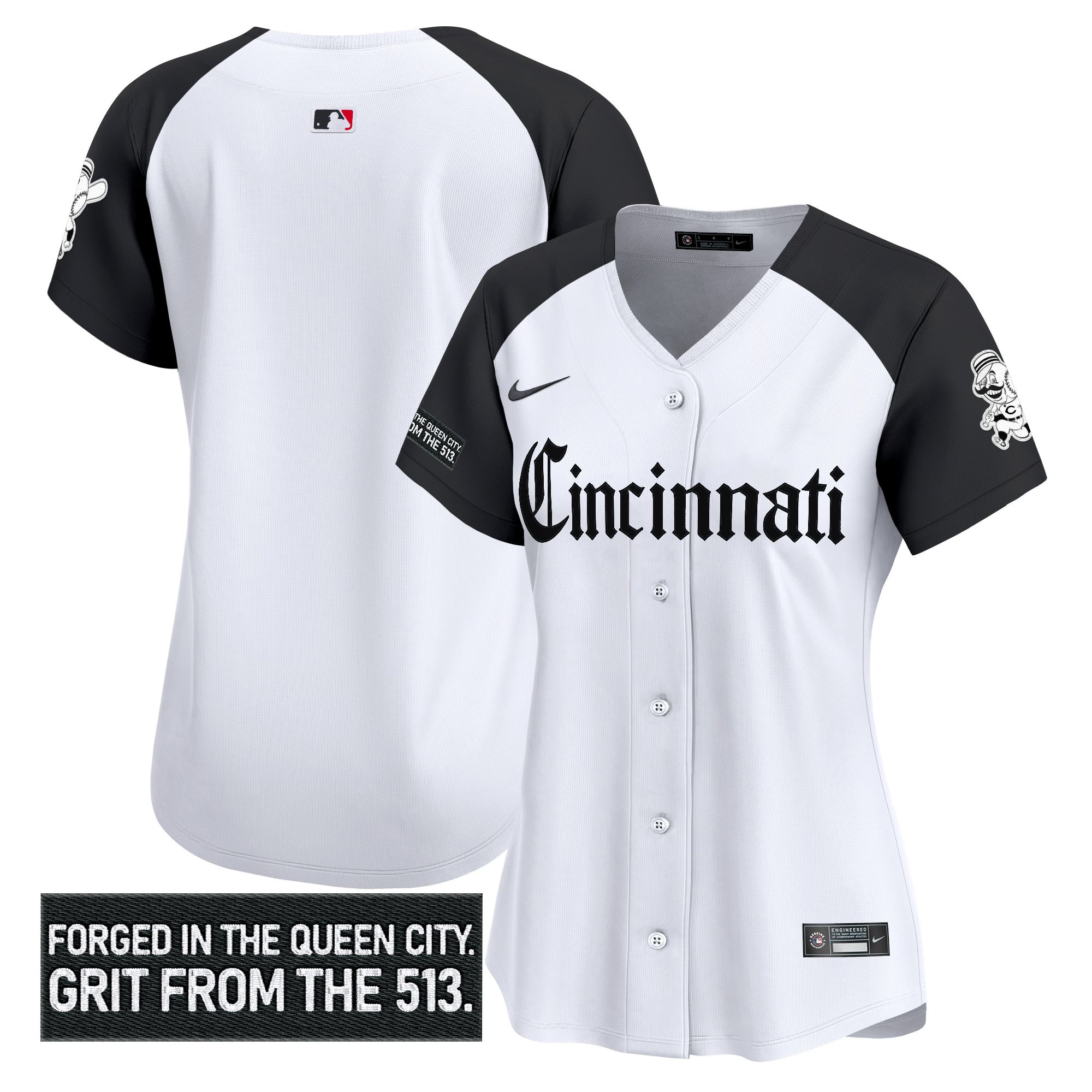 Women's Cincinnati Reds 'Gothic Queen City Edition' Vapor Premier Limited Jersey - All Stitched - Image 30