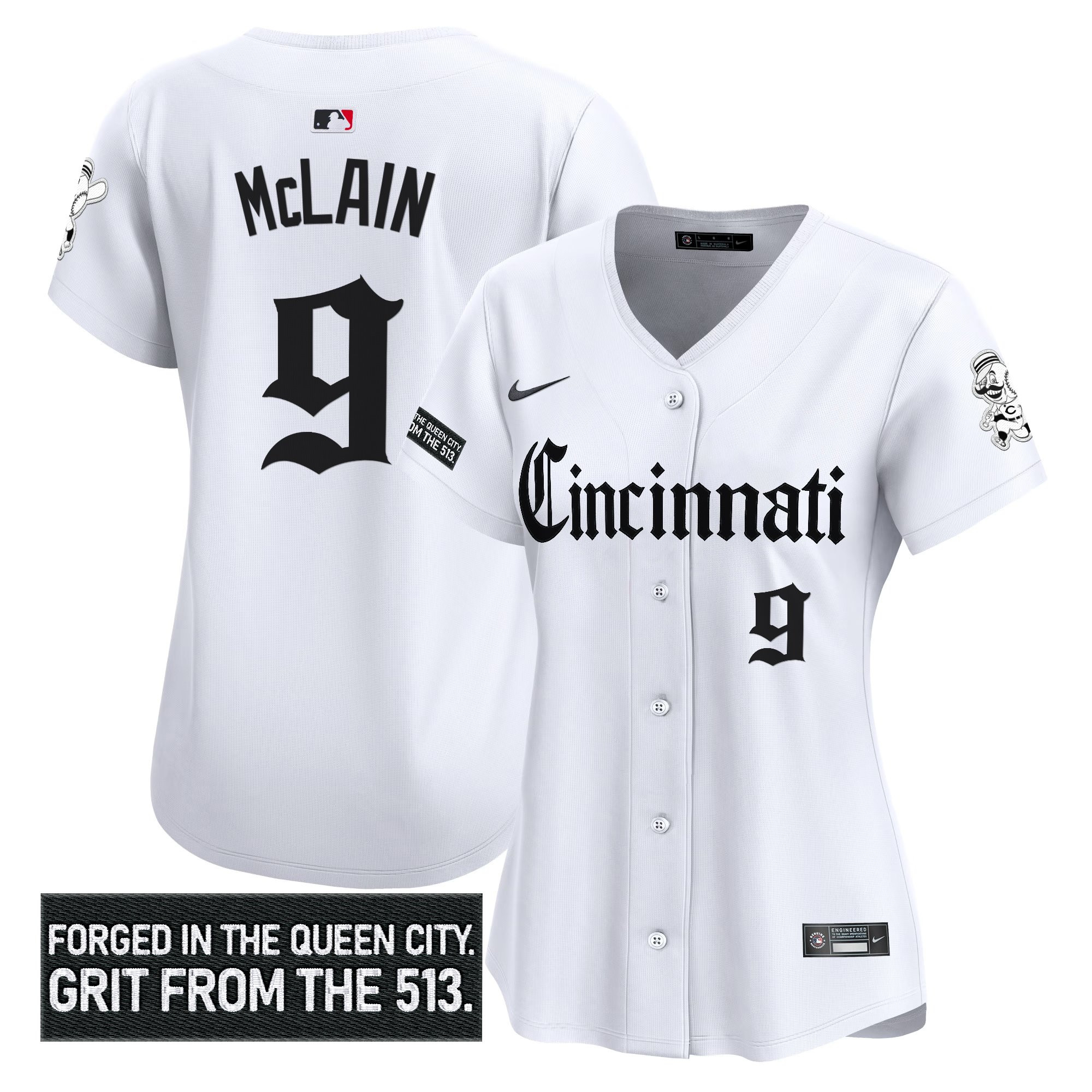 Women's Cincinnati Reds 'Gothic Queen City Edition' Vapor Premier Limited Jersey - All Stitched - Image 18