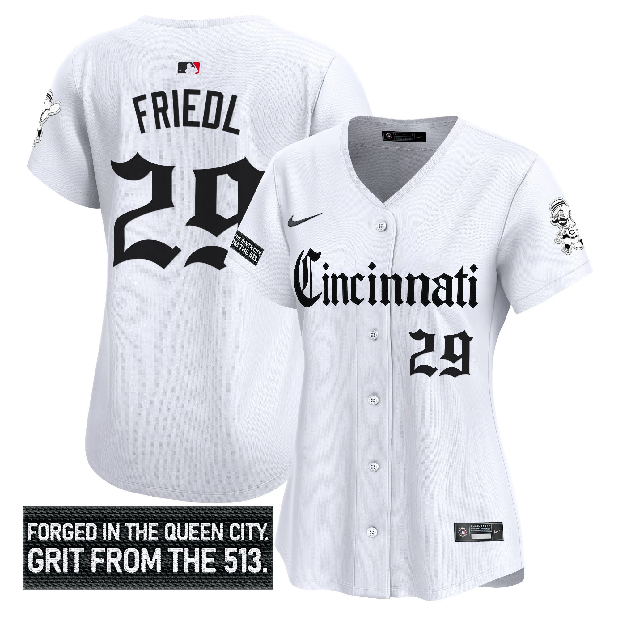 Women's Cincinnati Reds 'Gothic Queen City Edition' Vapor Premier Limited Jersey - All Stitched - Image 16