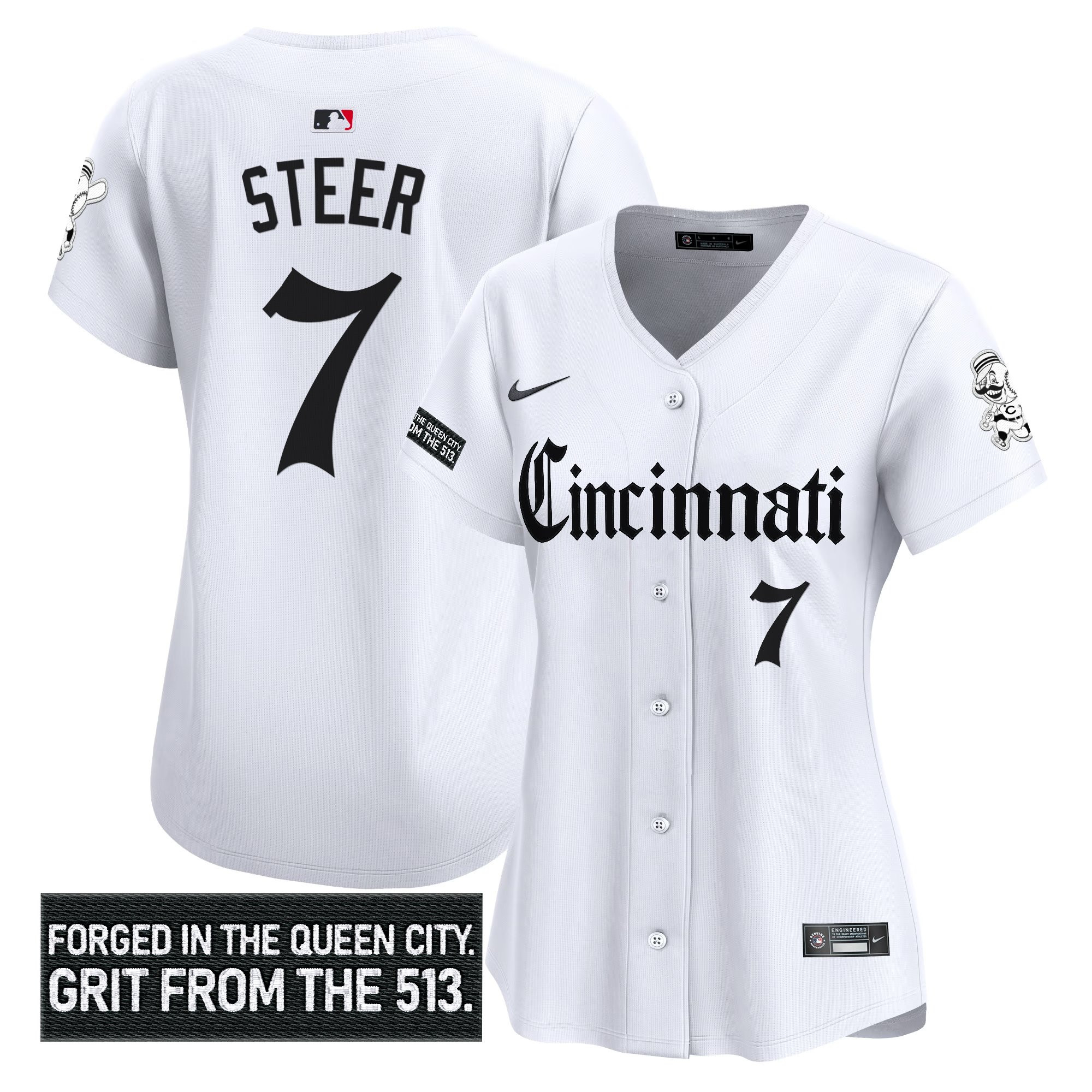 Women's Cincinnati Reds 'Gothic Queen City Edition' Vapor Premier Limited Jersey - All Stitched - Image 17