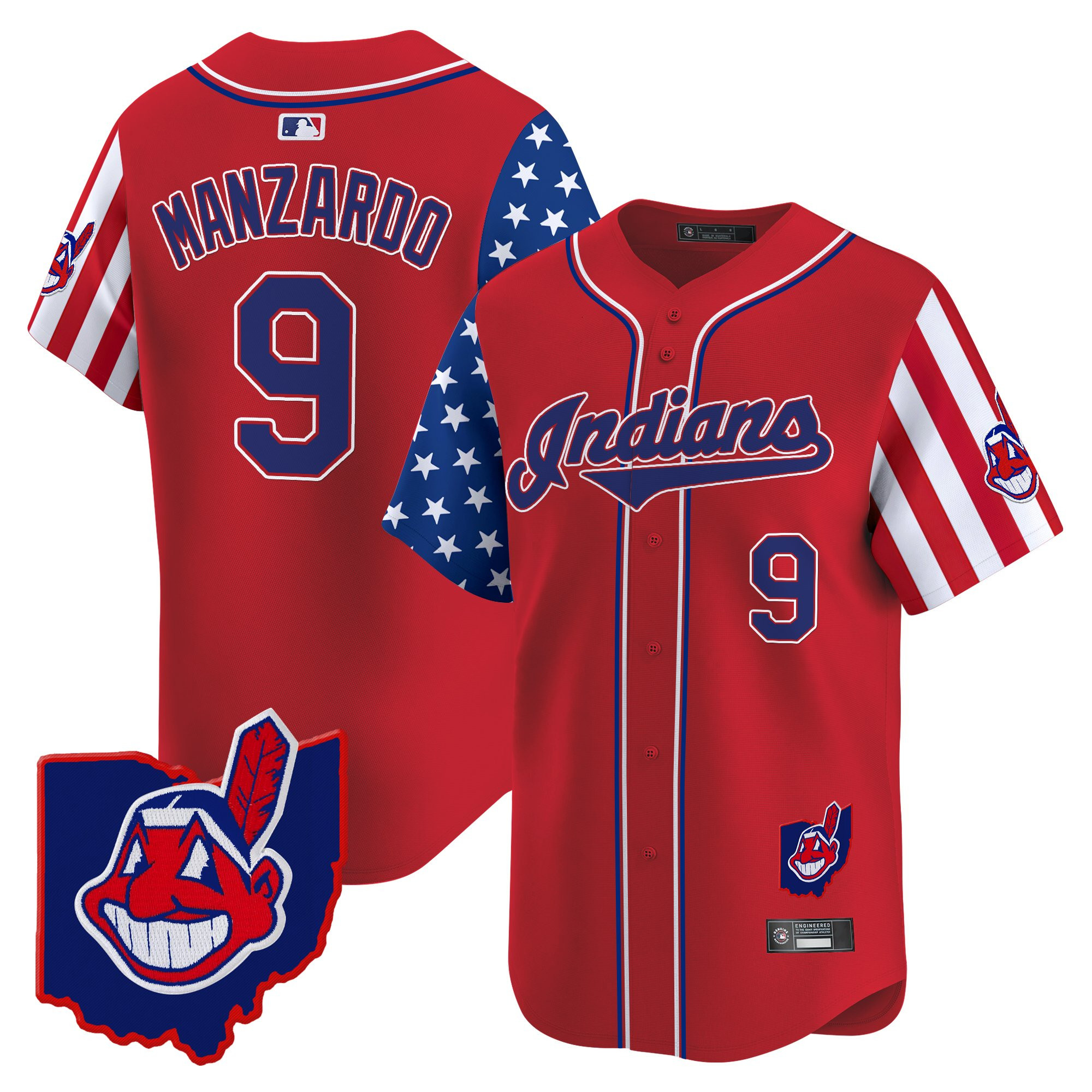 Men's Cleveland Indians 2025 Independence Day Vapor Premier Limited Jersey - All Stitched - Image 13