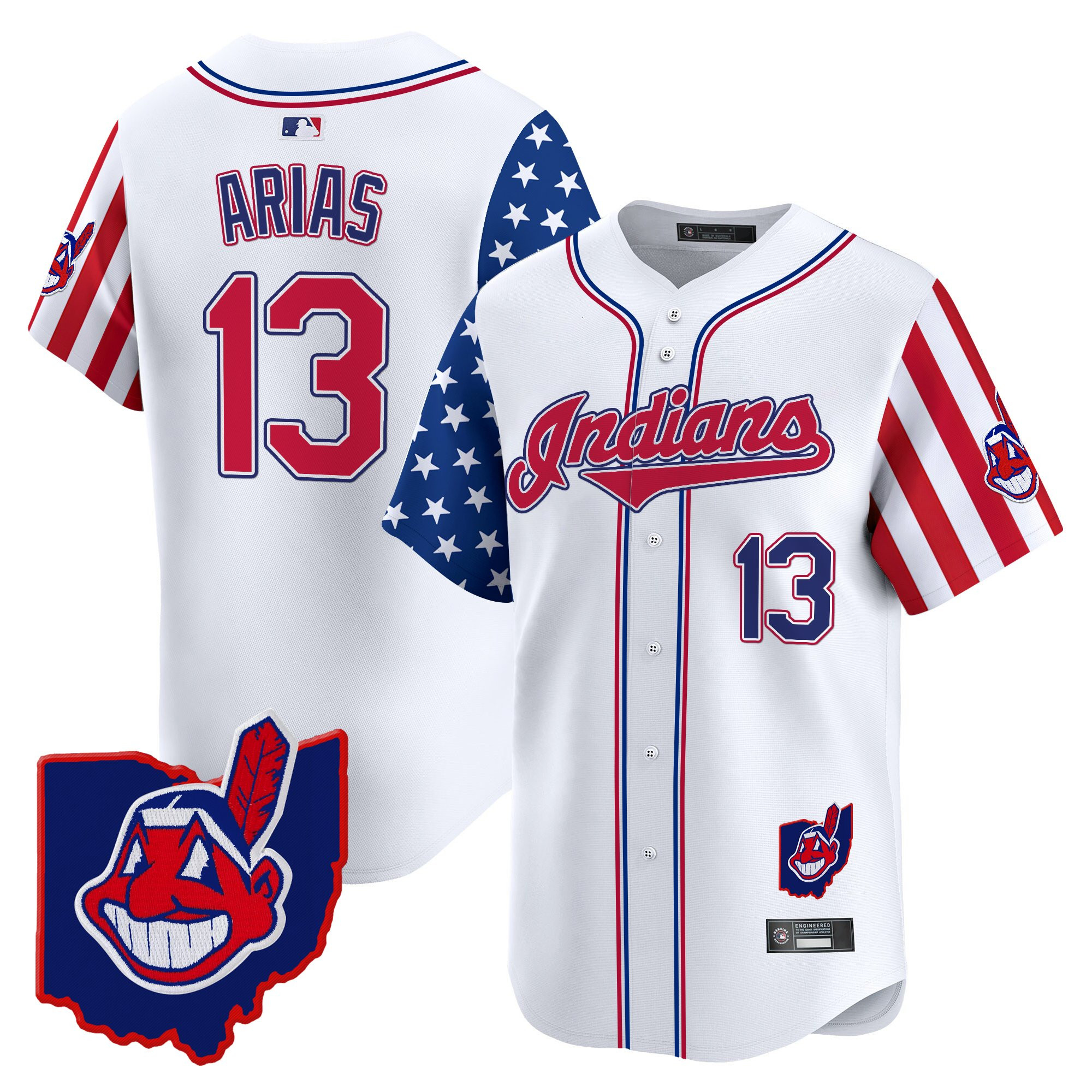 Men's Cleveland Indians 2025 Independence Day Vapor Premier Limited Jersey - All Stitched - Image 7