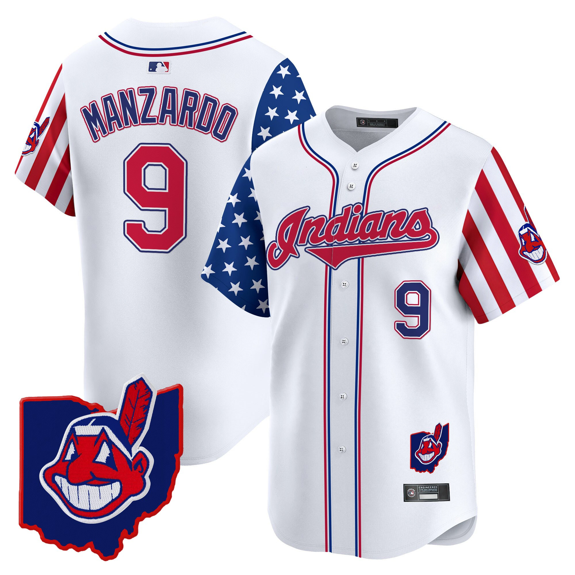 Men's Cleveland Indians 2025 Independence Day Vapor Premier Limited Jersey - All Stitched - Image 5