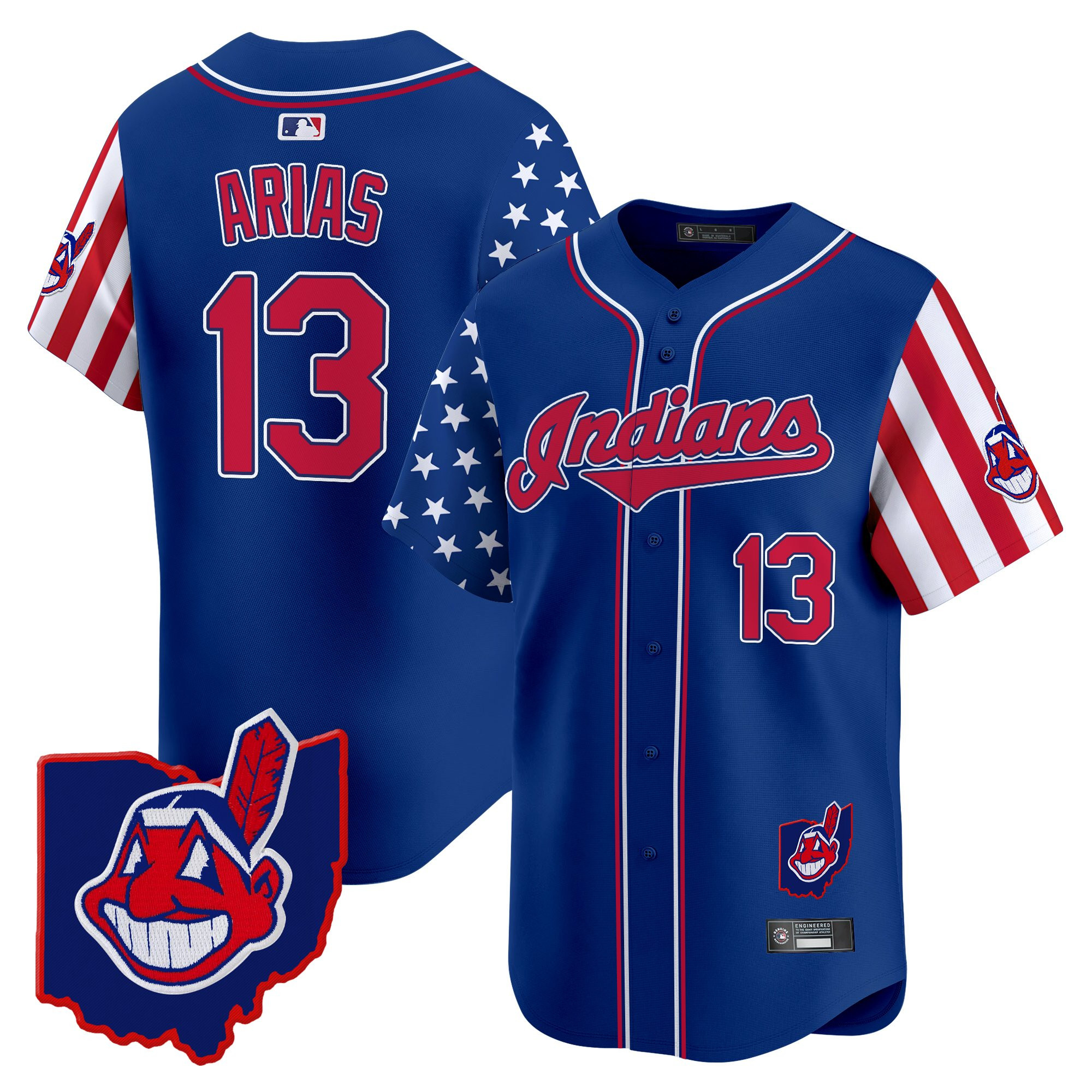 Men's Cleveland Indians 2025 Independence Day Vapor Premier Limited Jersey - All Stitched - Image 23