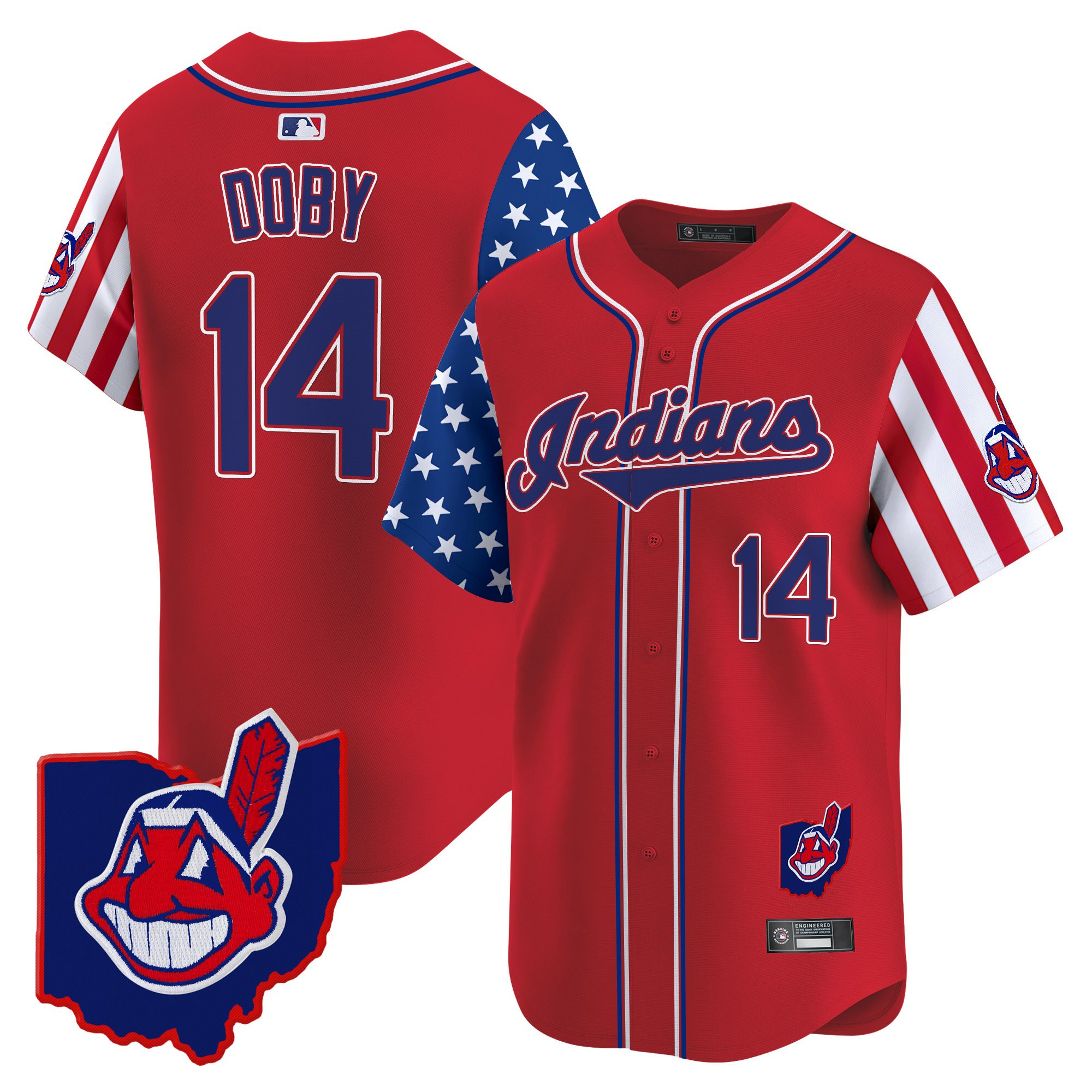 Men's Cleveland Indians 2025 Independence Day Vapor Premier Limited Jersey - All Stitched - Image 12
