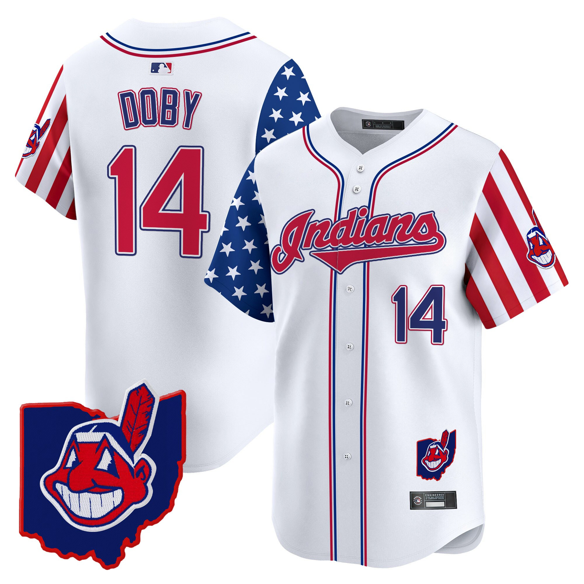 Men's Cleveland Indians 2025 Independence Day Vapor Premier Limited Jersey - All Stitched - Image 4
