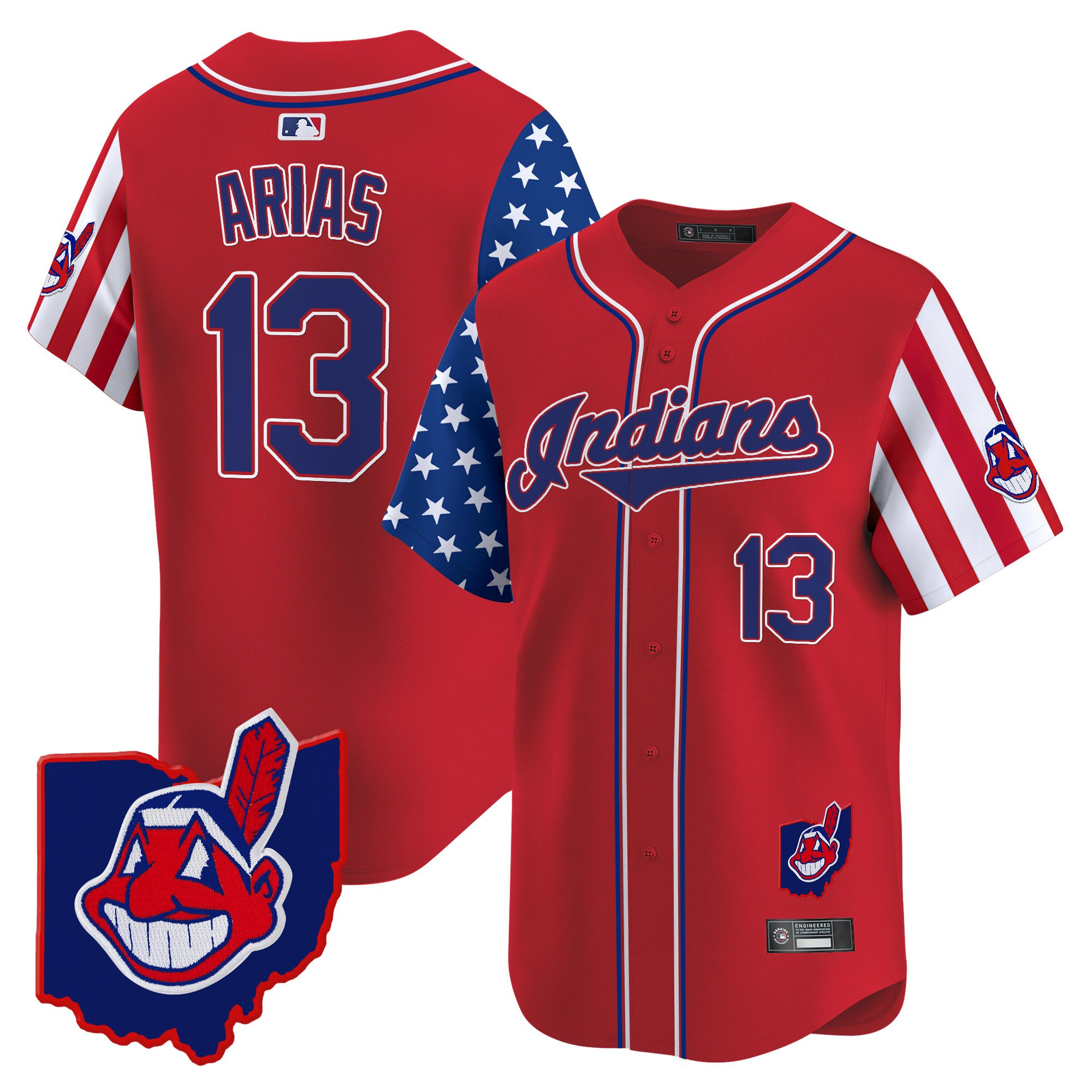 Men's Cleveland Indians 2025 Independence Day Vapor Premier Limited Jersey - All Stitched - Image 15