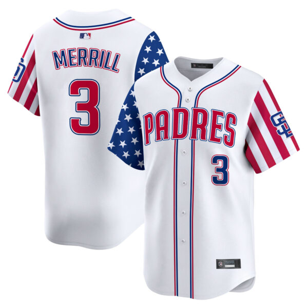 Men's San Diego Padres 2025 Independence Day Vapor Premier Limited Jersey - All Stitched - Image 3