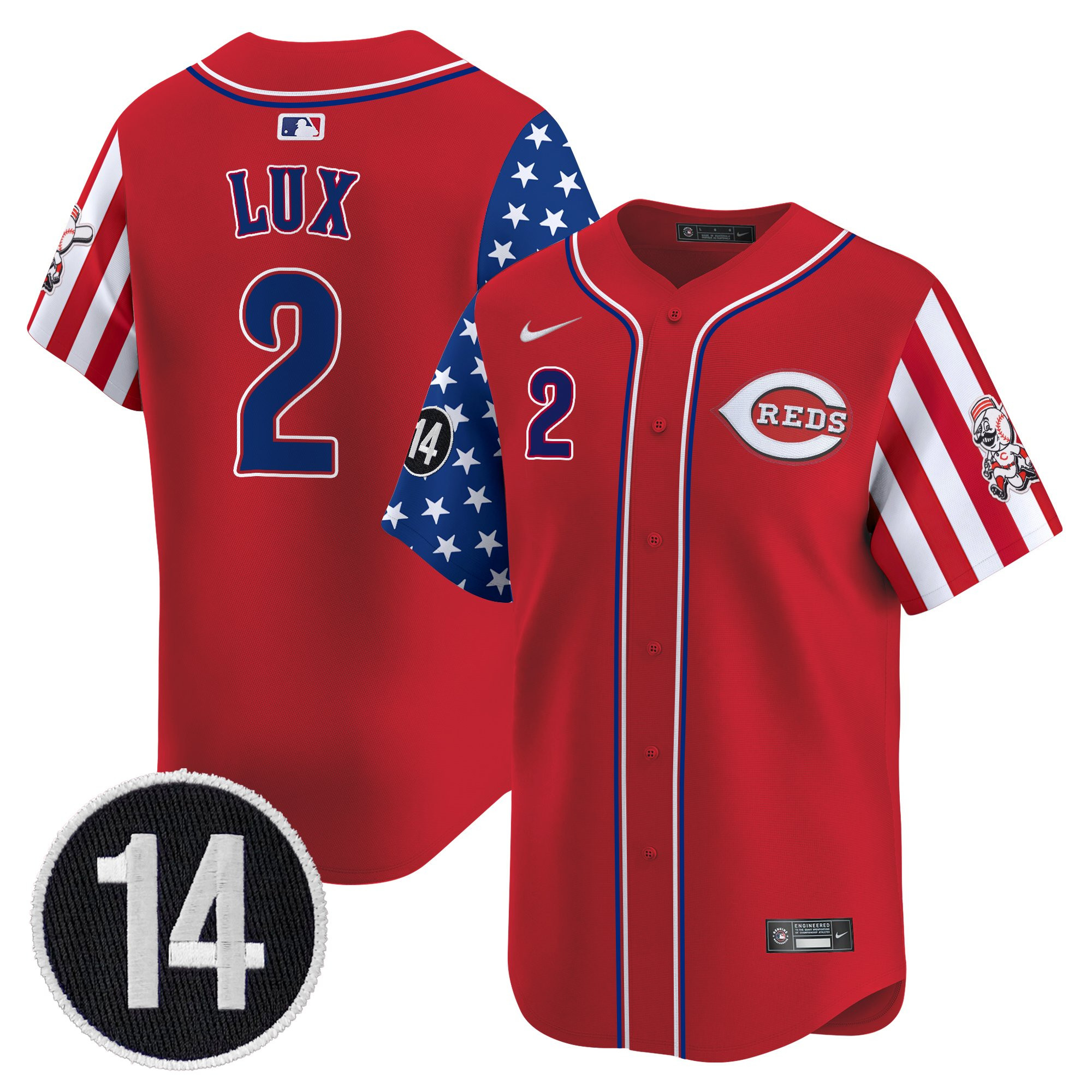 Men's Cincinnati Reds 2025 Independence Day Vapor Premier Limited Jersey - Pete Rose Patch - All Stitched - Image 13
