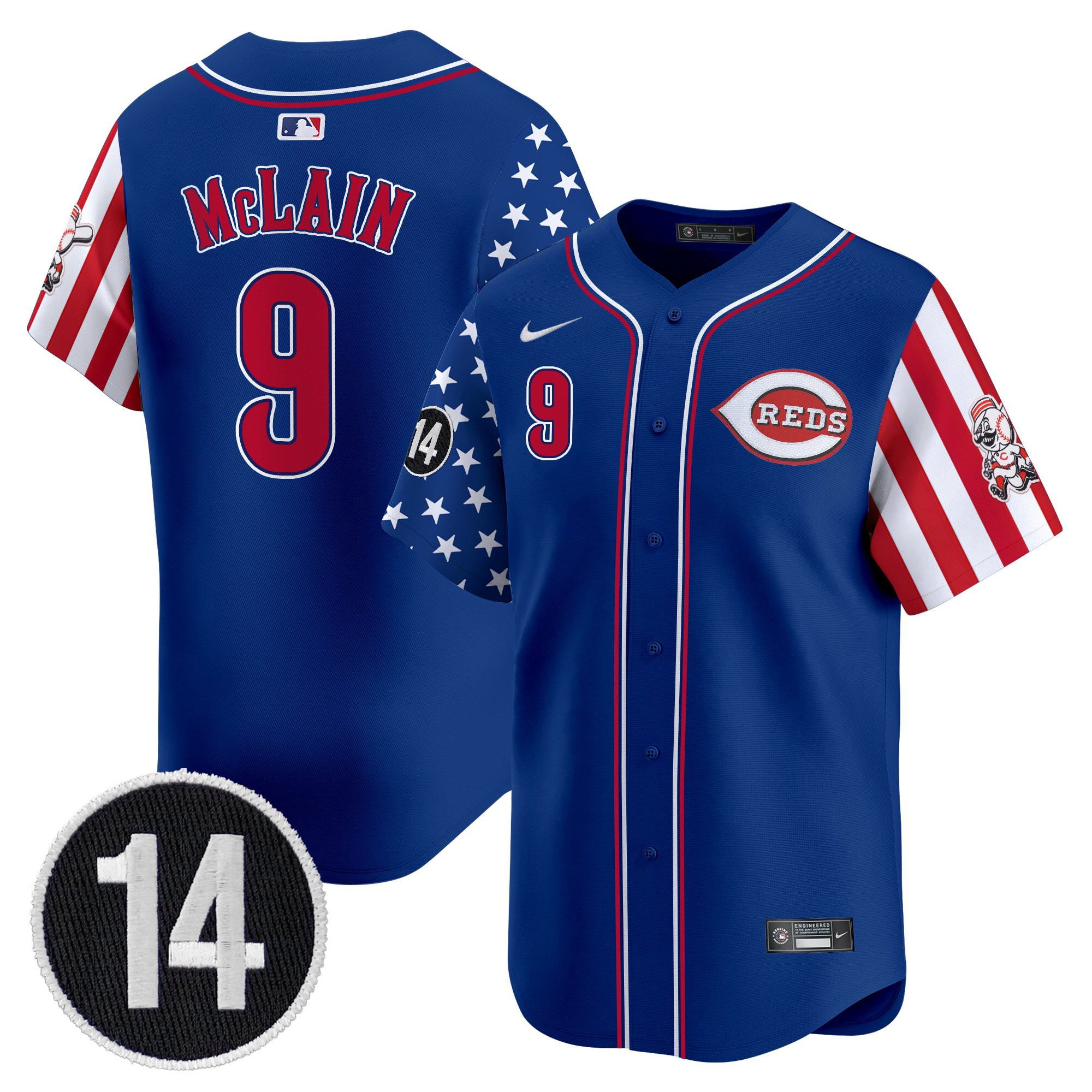 Men's Cincinnati Reds 2025 Independence Day Vapor Premier Limited Jersey - Pete Rose Patch - All Stitched - Image 25