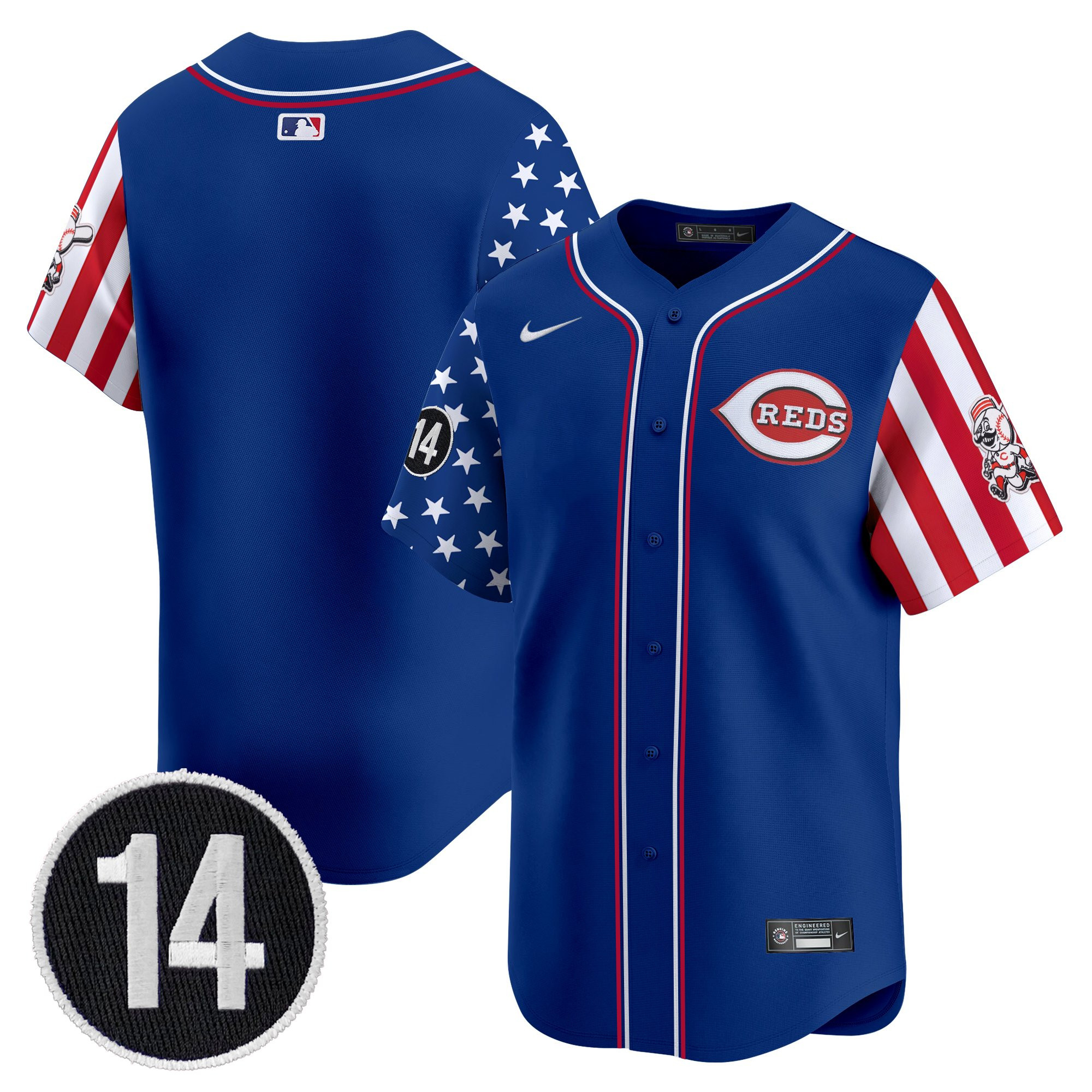 Men's Cincinnati Reds 2025 Independence Day Vapor Premier Limited Jersey - Pete Rose Patch - All Stitched - Image 27