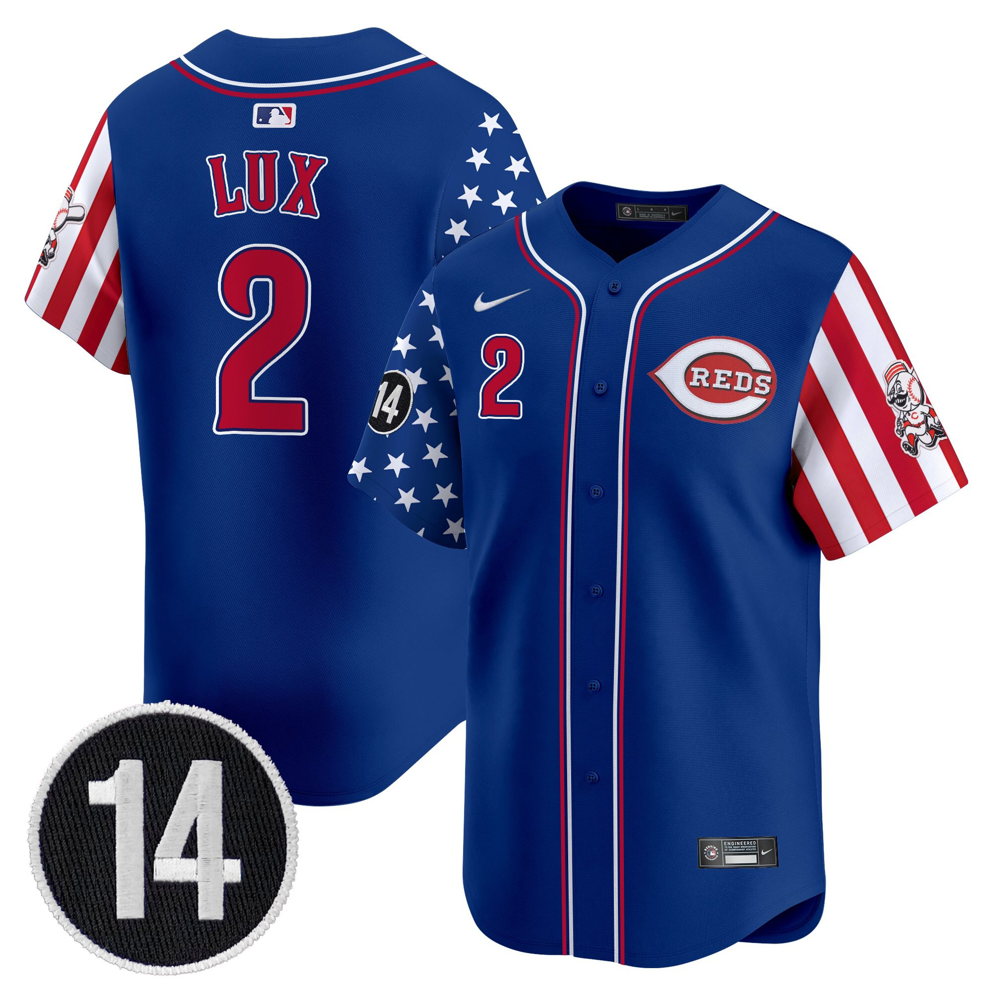 Men's Cincinnati Reds 2025 Independence Day Vapor Premier Limited Jersey - Pete Rose Patch - All Stitched - Image 22