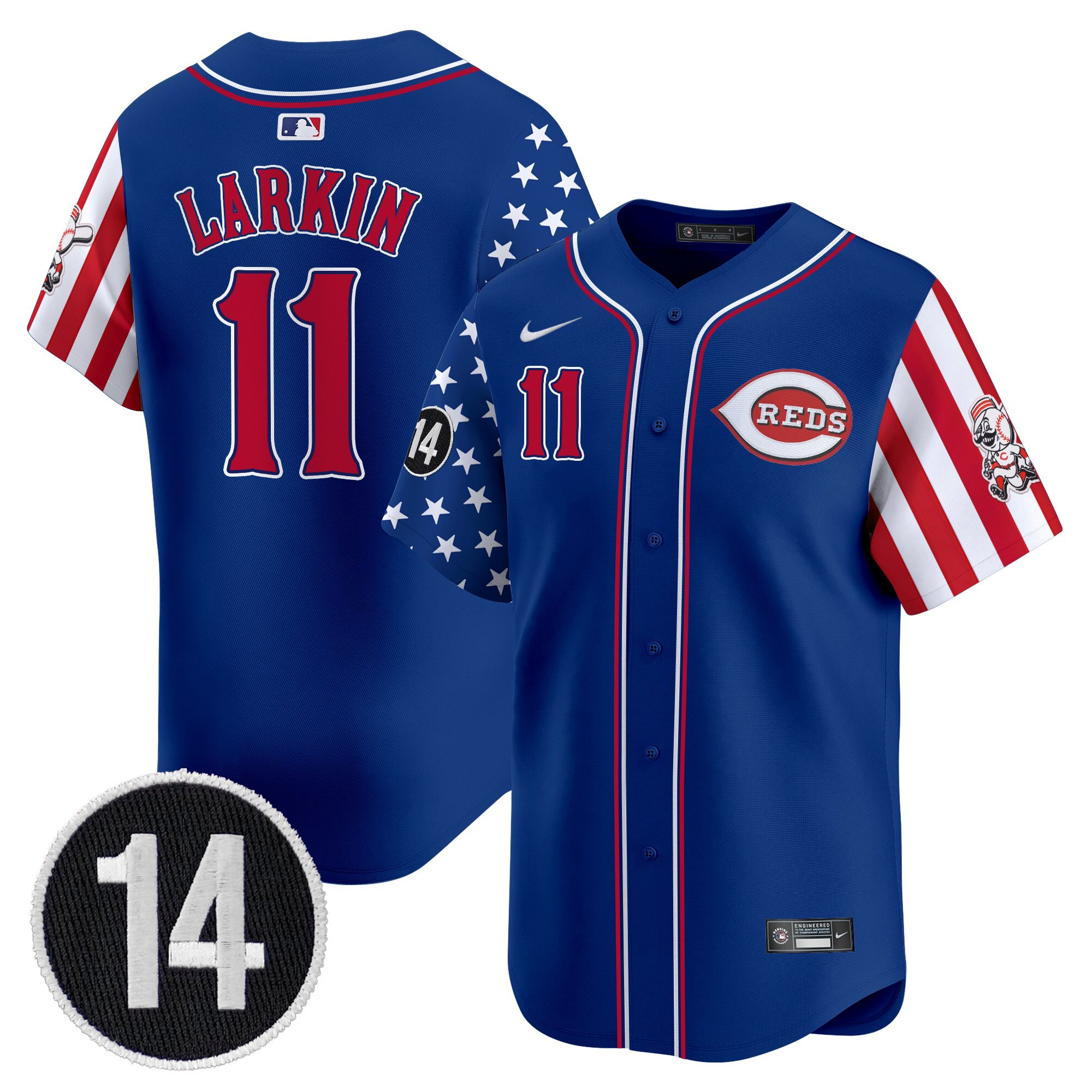 Men's Cincinnati Reds 2025 Independence Day Vapor Premier Limited Jersey - Pete Rose Patch - All Stitched - Image 21