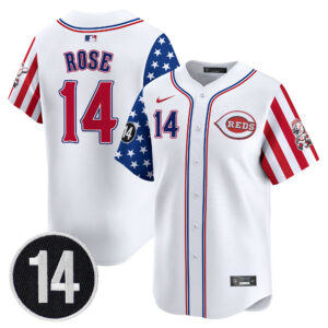 Men's Cincinnati Reds 2025 Independence Day Vapor Premier Limited Jersey - Pete Rose Patch - All Stitched