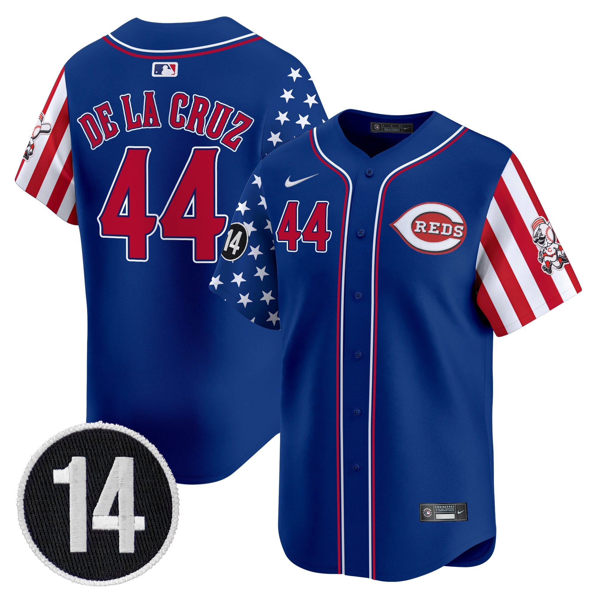 Men's Cincinnati Reds 2025 Independence Day Vapor Premier Limited Jersey - Pete Rose Patch - All Stitched - Image 20