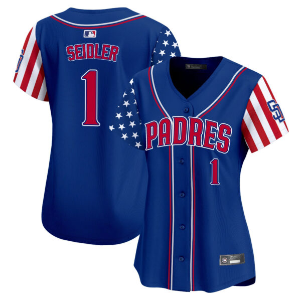 Women's San Diego Padres 2025 Independence Day Vapor Premier Limited Jersey - All Stitched - Image 25