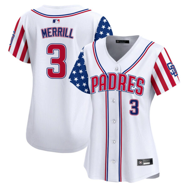 Women's San Diego Padres 2025 Independence Day Vapor Premier Limited Jersey - All Stitched - Image 3