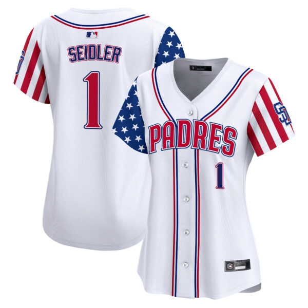 Women's San Diego Padres 2025 Independence Day Vapor Premier Limited Jersey - All Stitched - Image 7