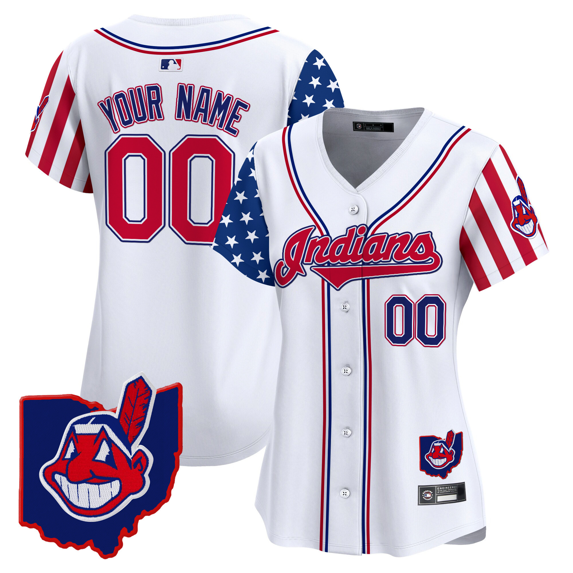 Cleveland Indians 2025 Independence Day Vapor Premier Limited Custom Jersey - All Stitched - Image 4