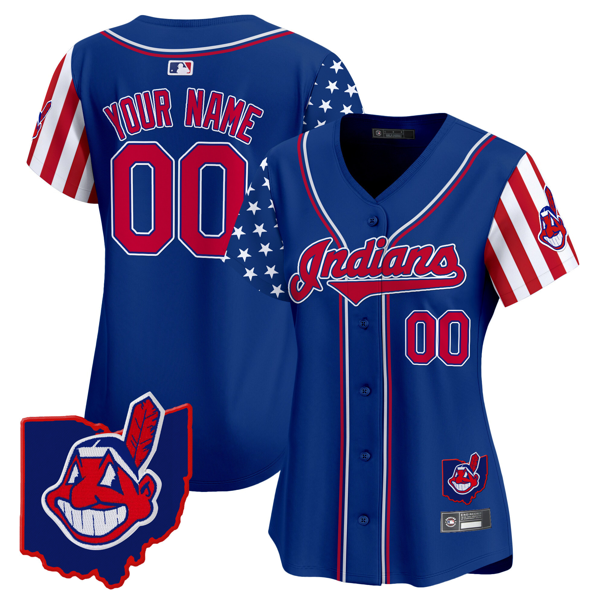 Cleveland Indians 2025 Independence Day Vapor Premier Limited Custom Jersey - All Stitched - Image 6