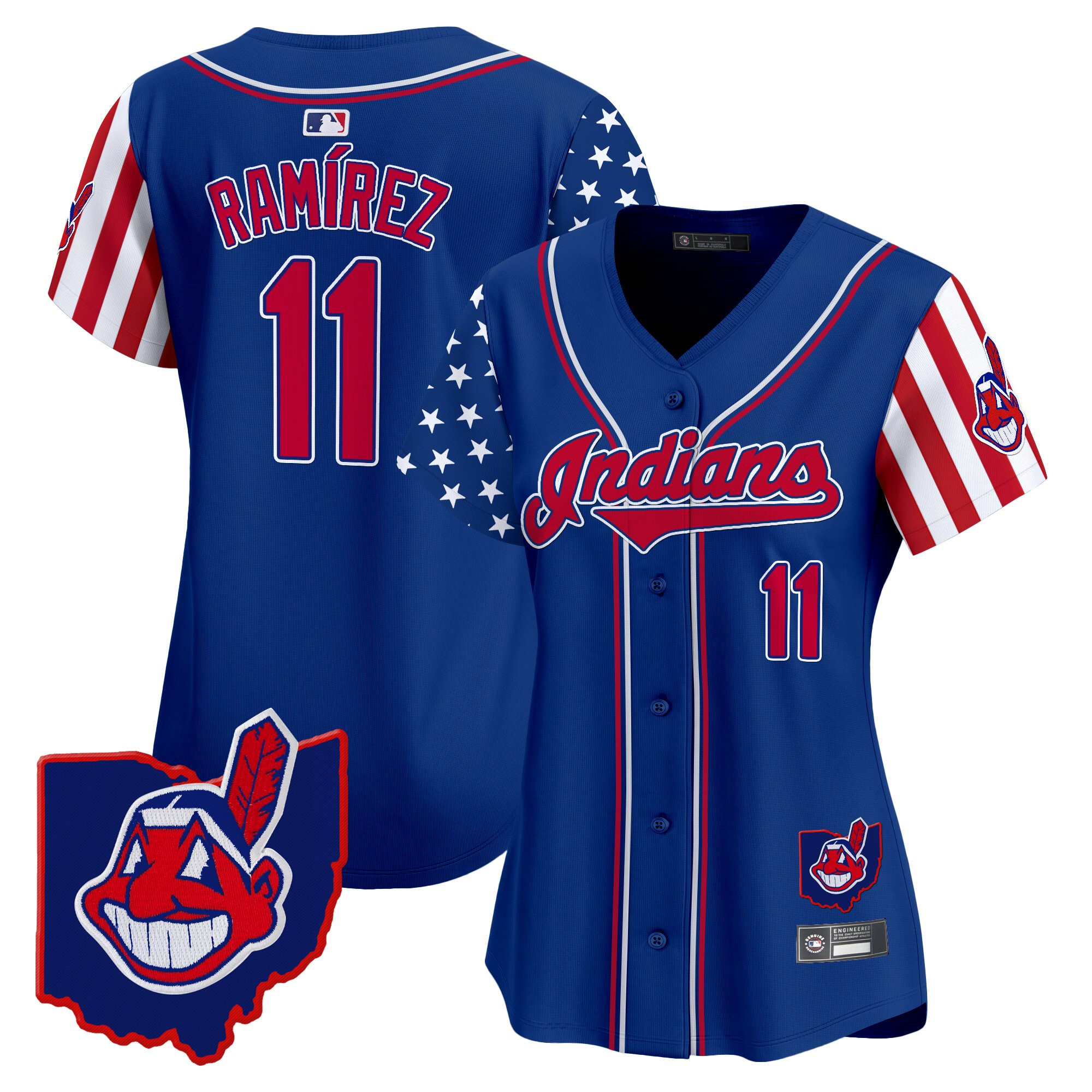 Women's Cleveland Indians 2025 Independence Day Vapor Premier Limited Jersey - All Stitched - Image 17