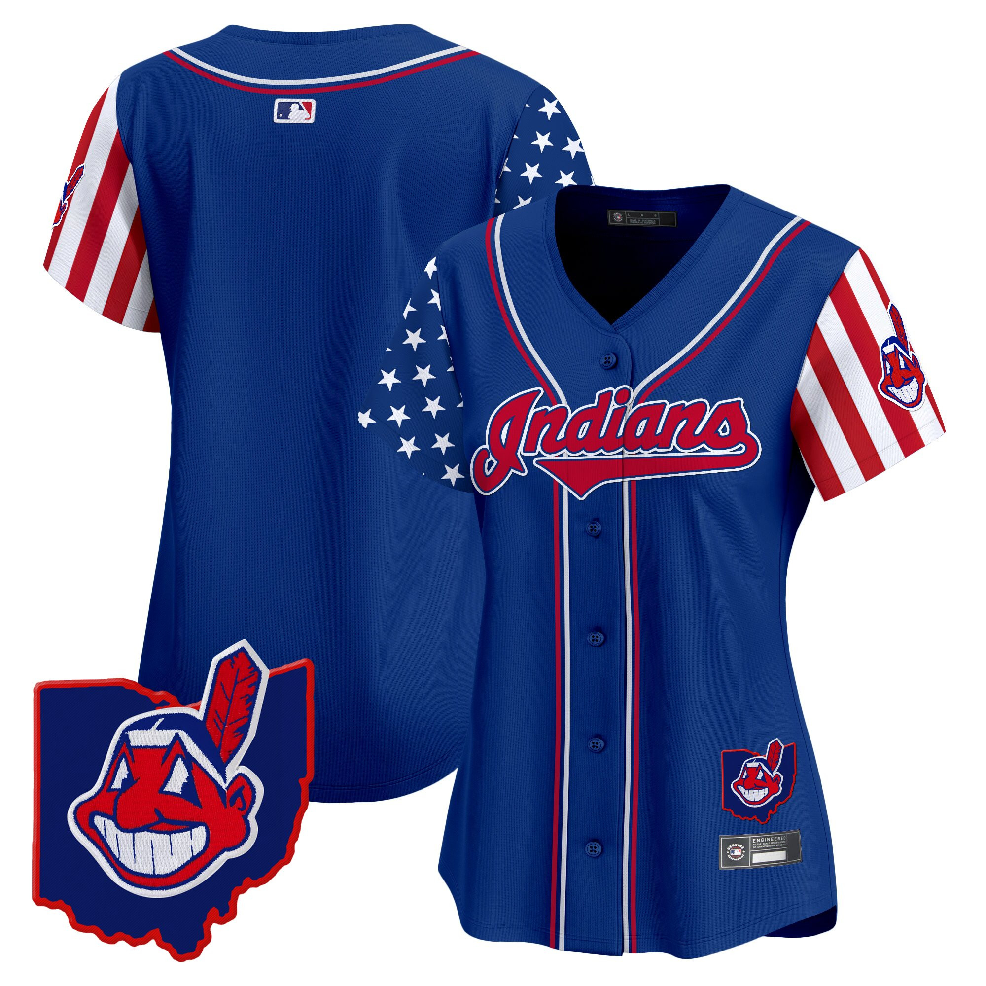 Women's Cleveland Indians 2025 Independence Day Vapor Premier Limited Jersey - All Stitched - Image 24