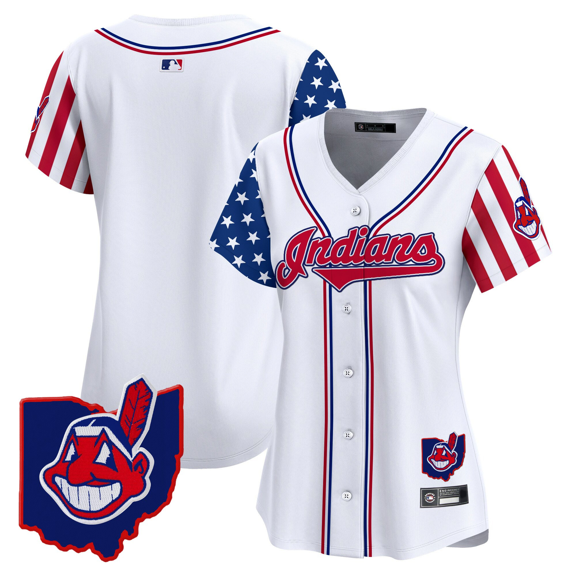 Women's Cleveland Indians 2025 Independence Day Vapor Premier Limited Jersey - All Stitched - Image 8