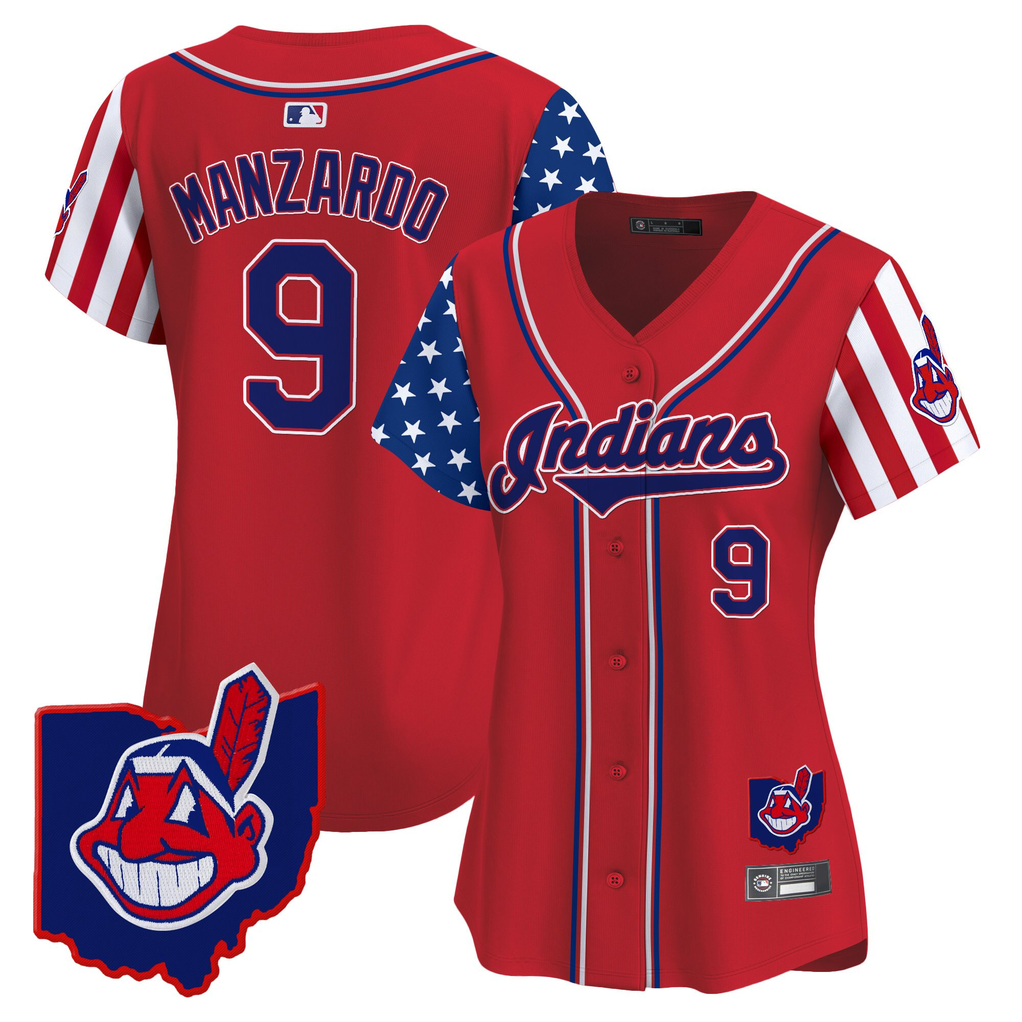 Women's Cleveland Indians 2025 Independence Day Vapor Premier Limited Jersey - All Stitched - Image 13