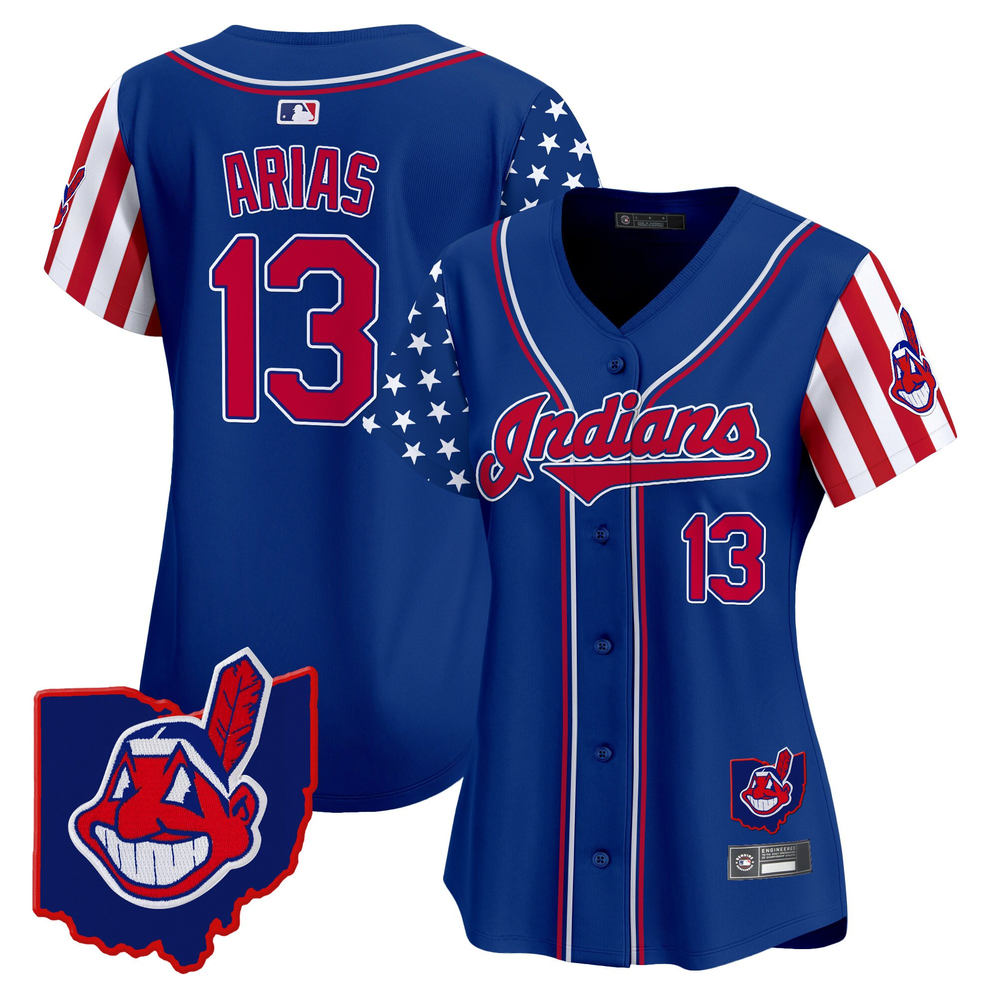 Women's Cleveland Indians 2025 Independence Day Vapor Premier Limited Jersey - All Stitched - Image 23