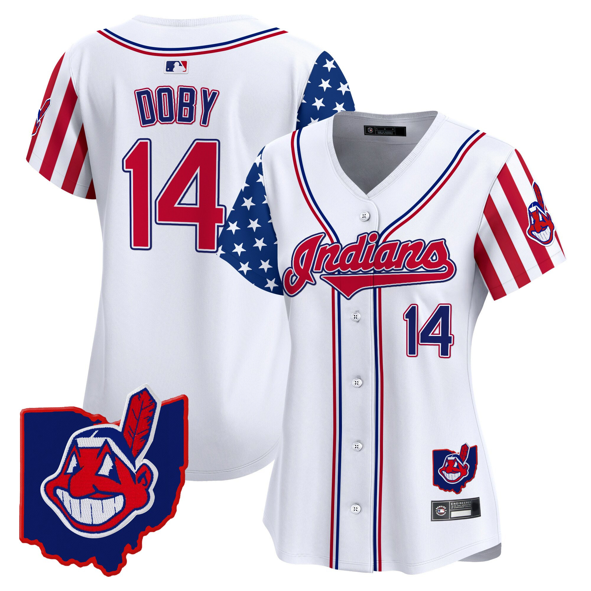 Women's Cleveland Indians 2025 Independence Day Vapor Premier Limited Jersey - All Stitched - Image 4