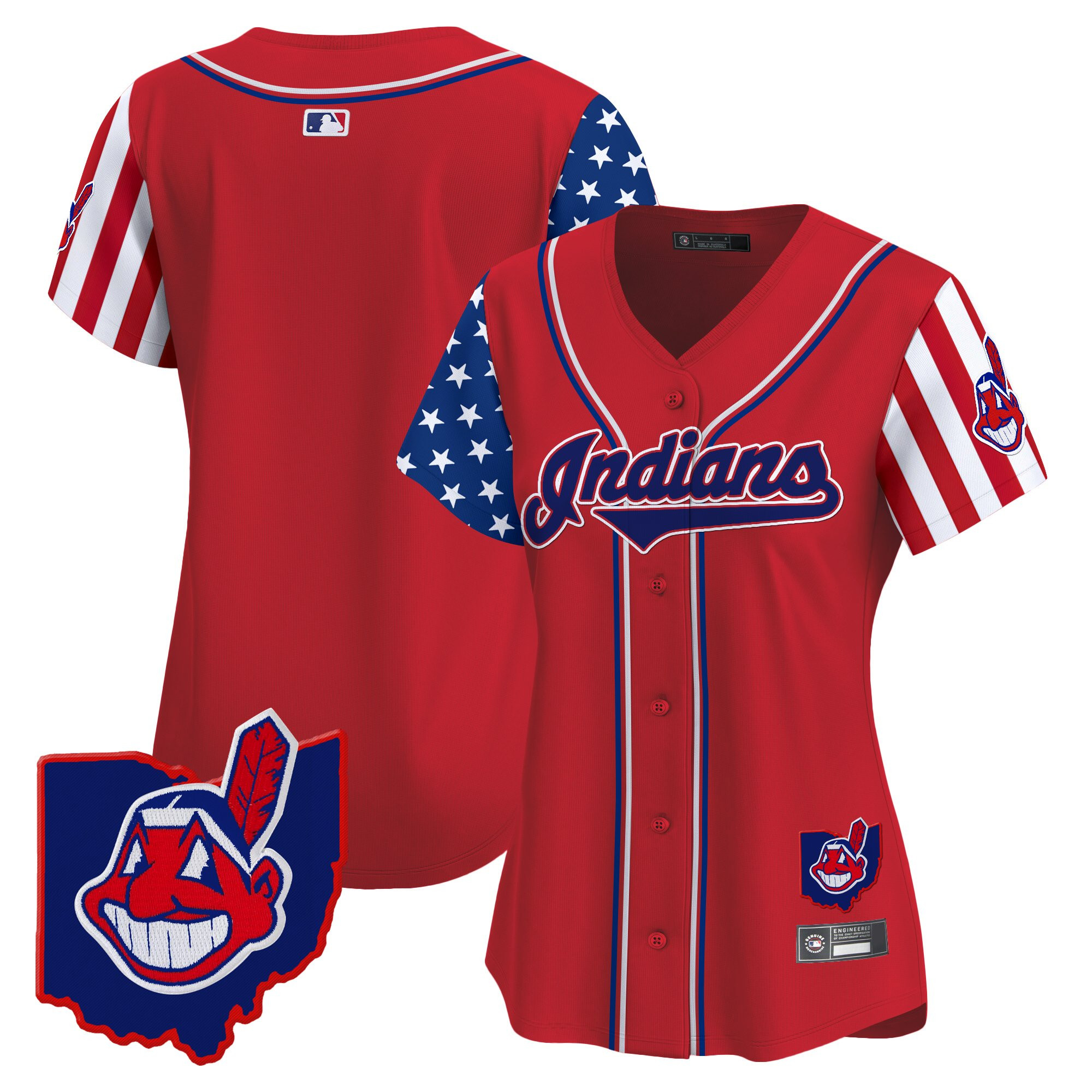 Women's Cleveland Indians 2025 Independence Day Vapor Premier Limited Jersey - All Stitched - Image 16