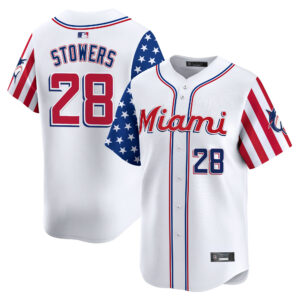 Men's Miami Marlins 2025 Independence Day Vapor Premier Limited Jersey - All Stitched