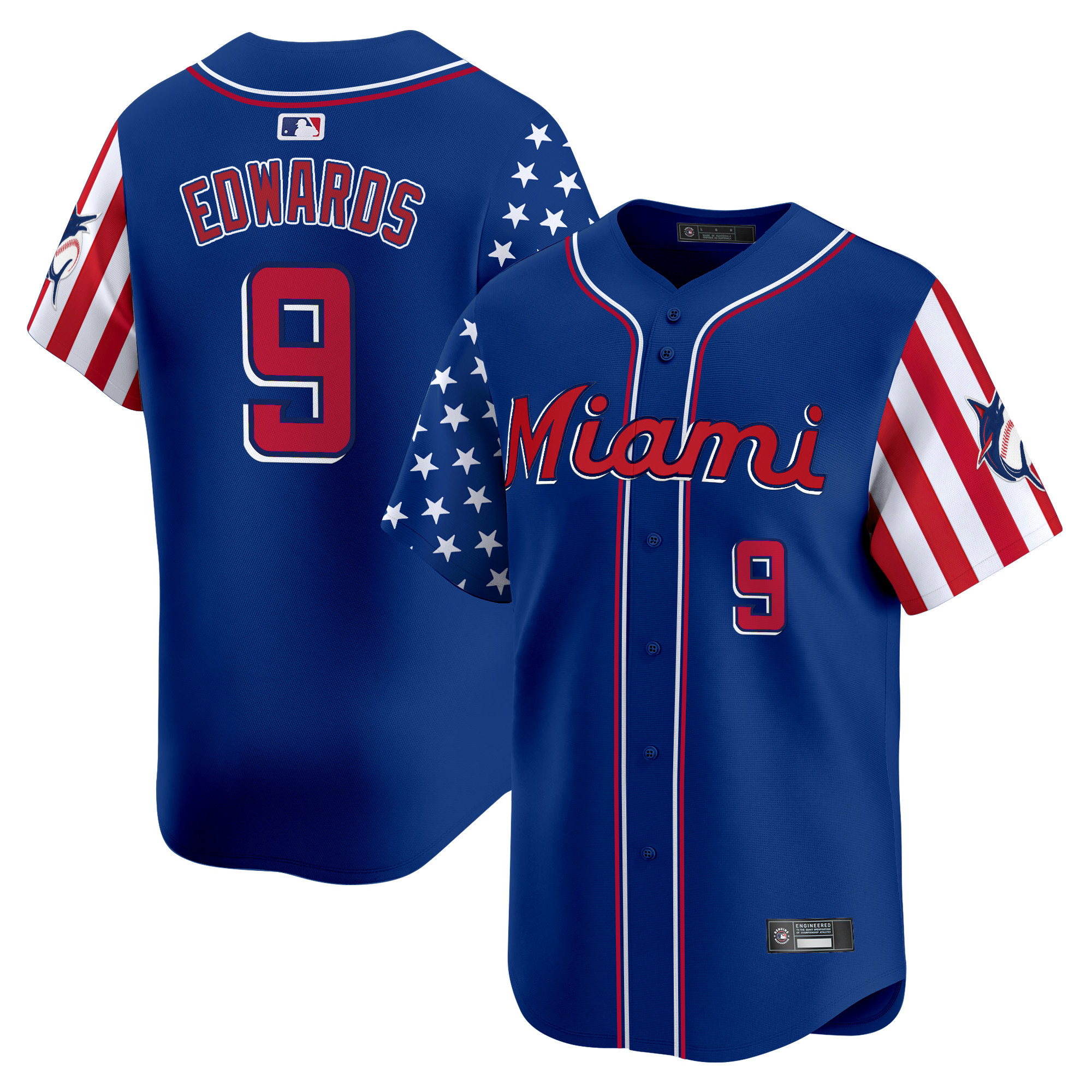 Men's Miami Marlins 2025 Independence Day Vapor Premier Limited Jersey - All Stitched - Image 19