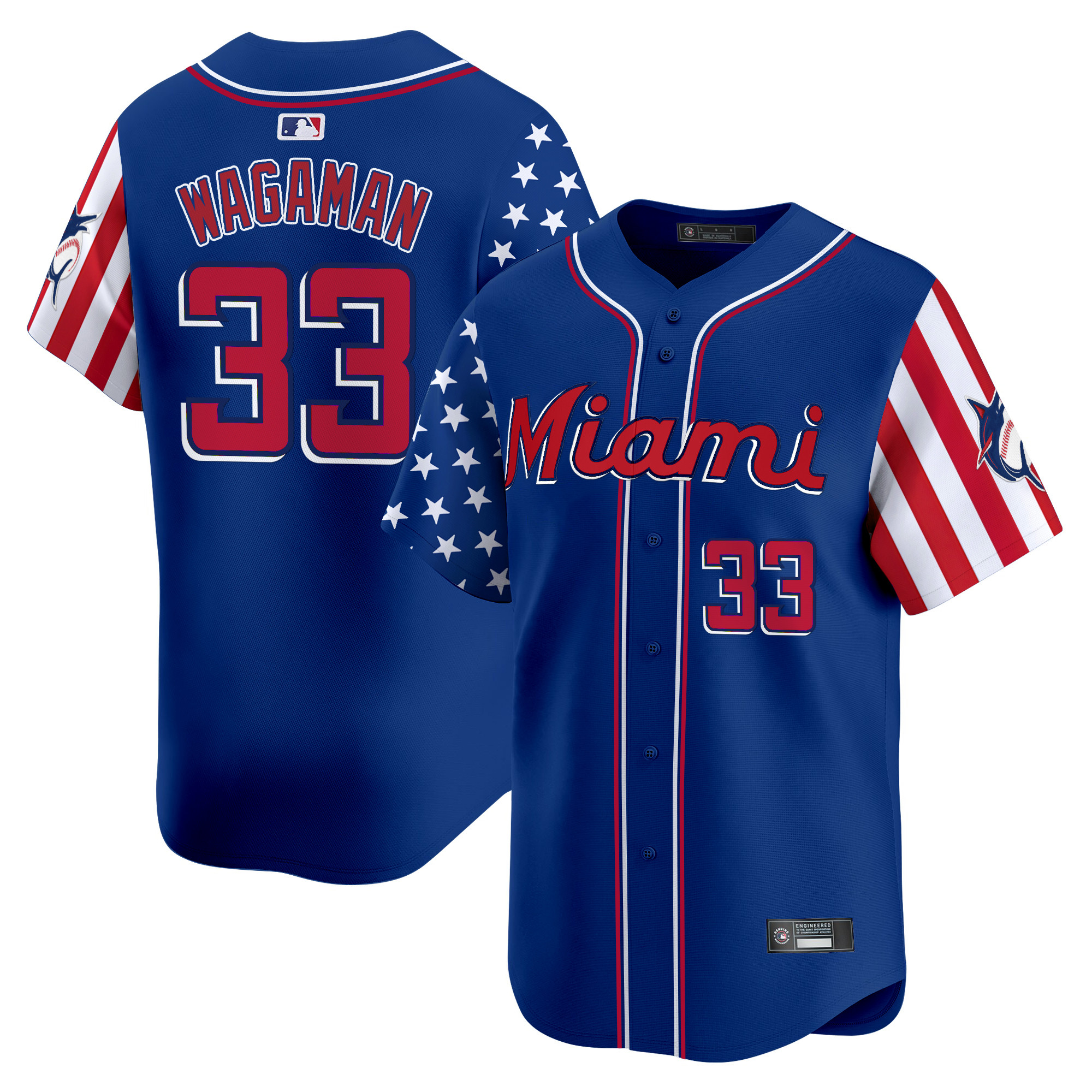 Men's Miami Marlins 2025 Independence Day Vapor Premier Limited Jersey - All Stitched - Image 21
