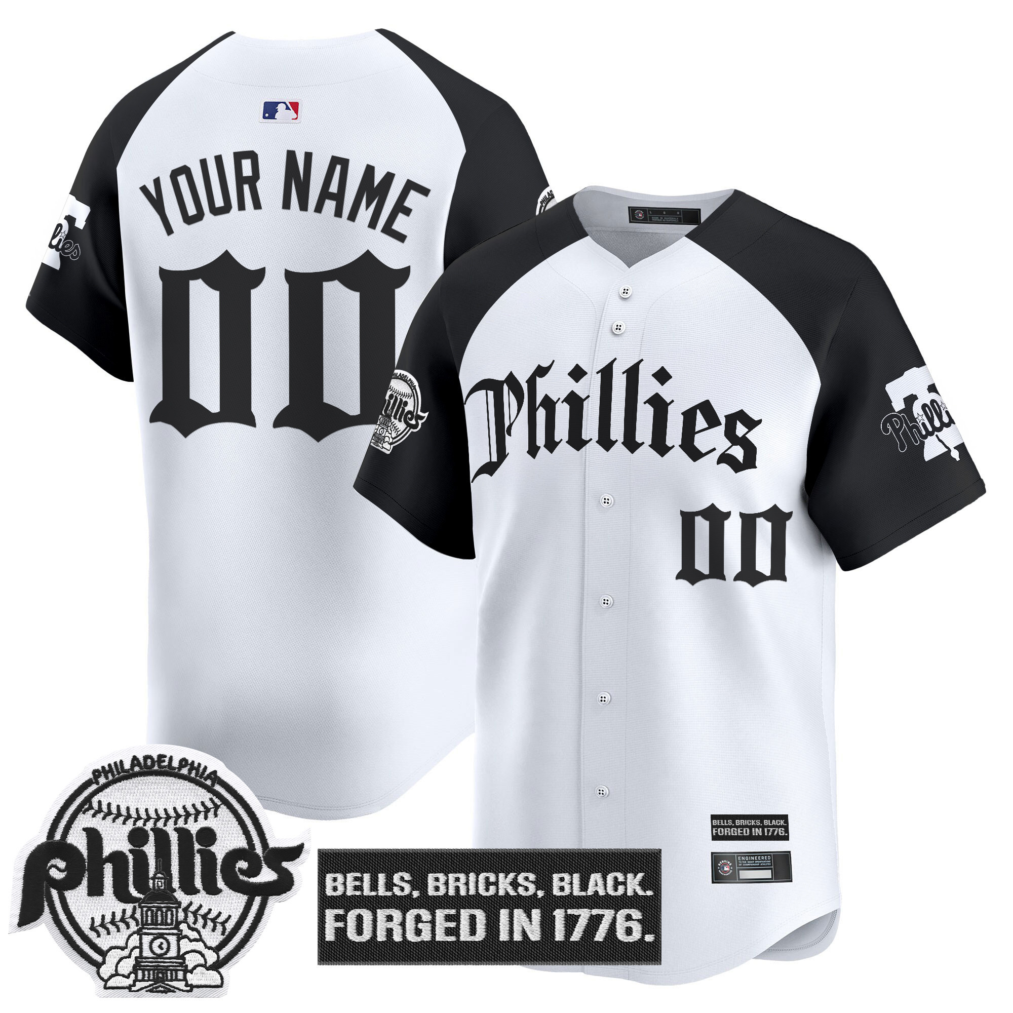 Philadelphia Phillies 'Gothic Liberty Edition' Vapor Premier Limited Custom Jersey - All Stitched - Image 3
