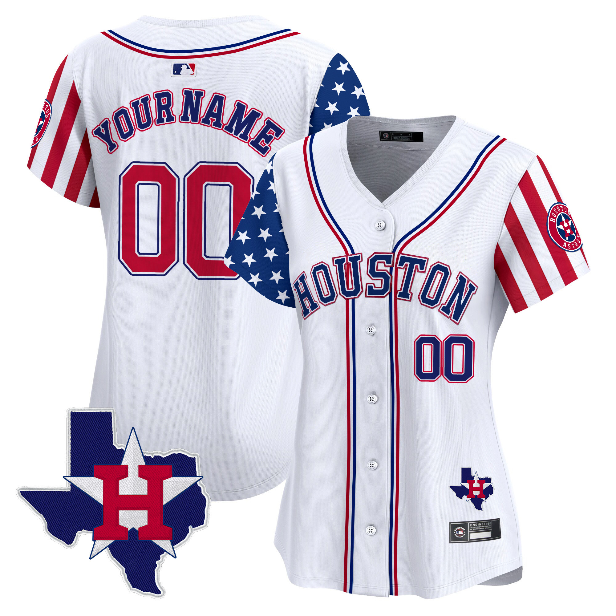 Houston Astros 2025 Independence Day Vapor Premier Limited Custom Jersey V2 - All Stitched - Image 4