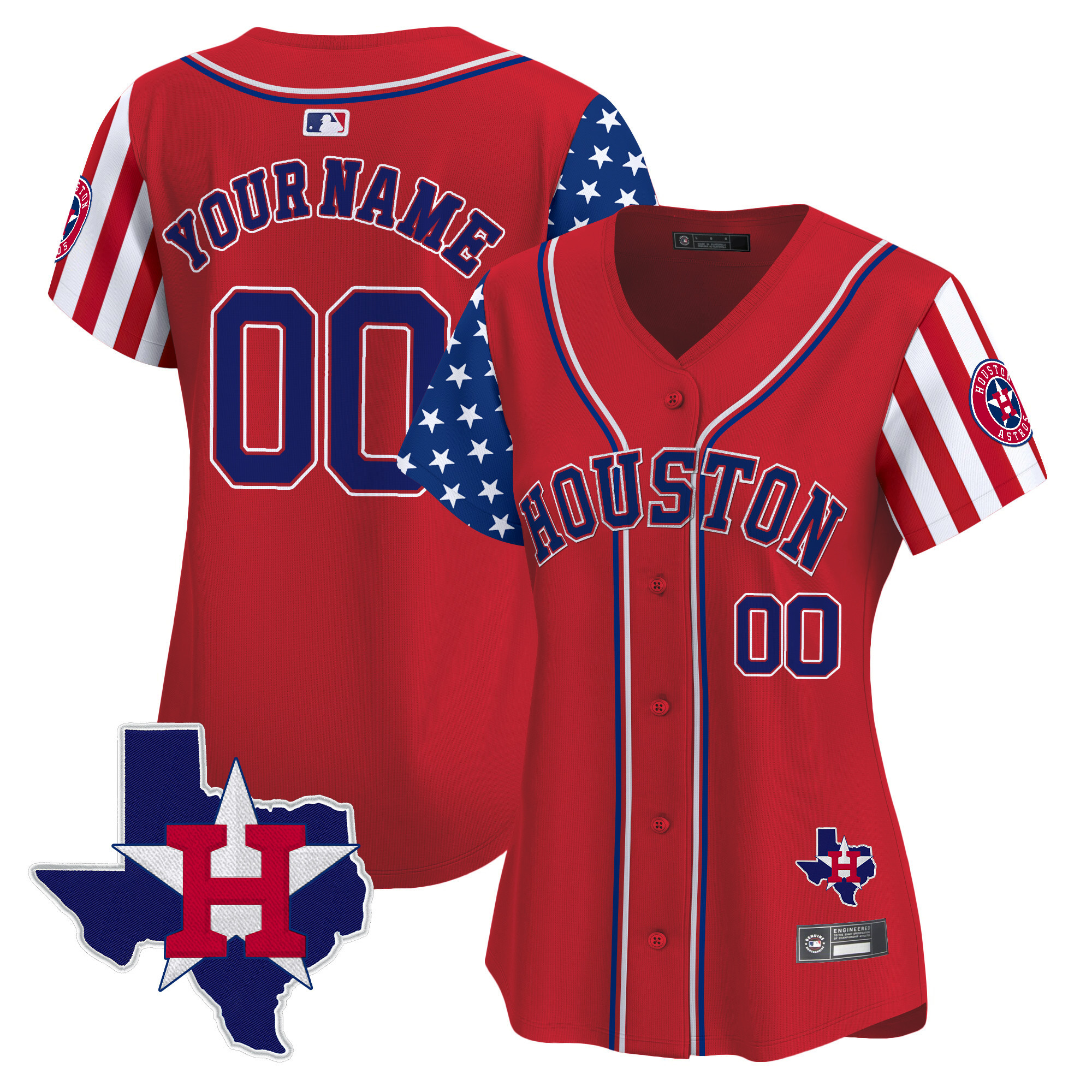Houston Astros 2025 Independence Day Vapor Premier Limited Custom Jersey V2 - All Stitched - Image 5
