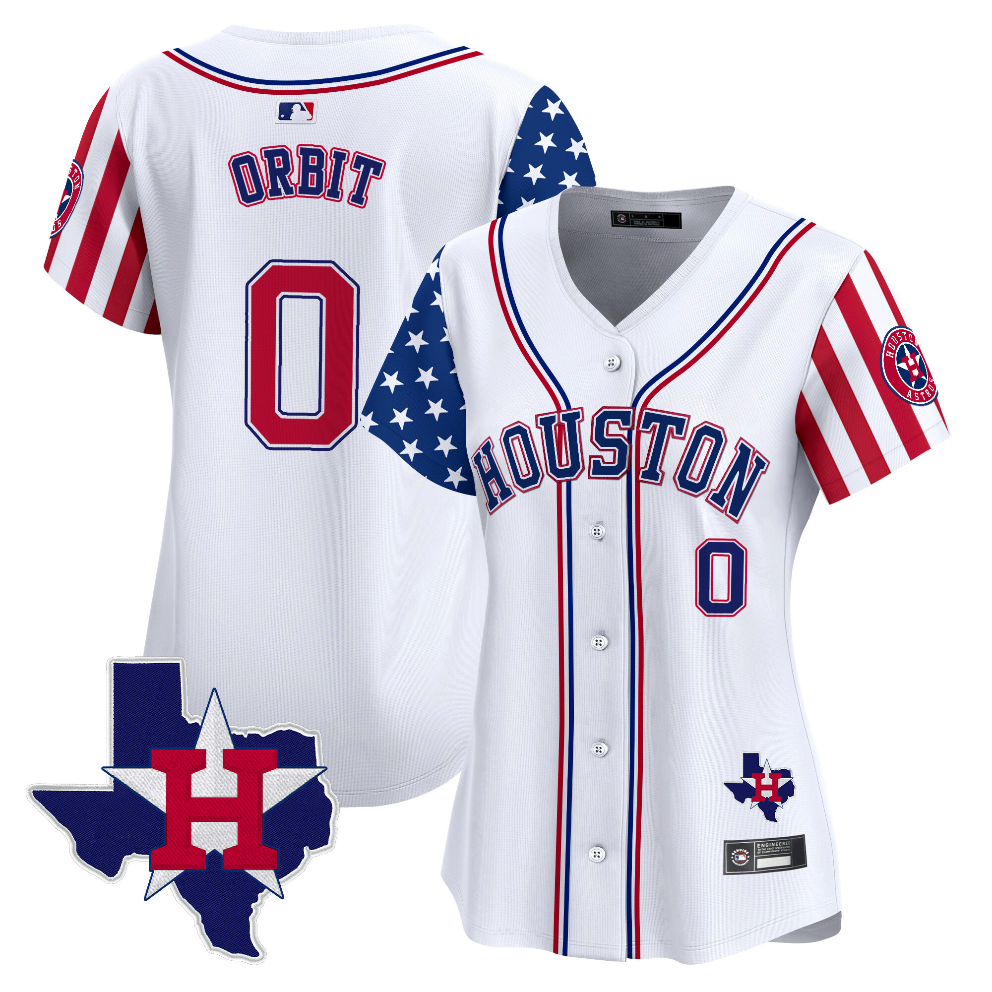 Women's Houston Astros 2025 Independence Day Vapor Premier Limited Jersey V2 - All Stitched - Image 5